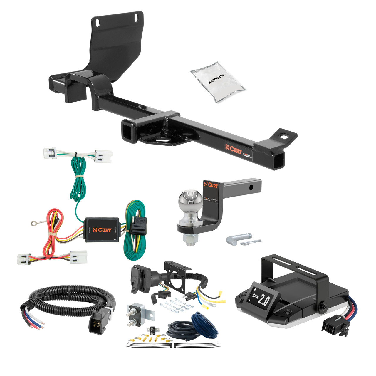 11-17 Nissan Juke AWD, excluding Nismo 1.25 CURT Trailer Hitch + Assure Proportional Brake Controller Kit HBCW2021 thumbnail 0