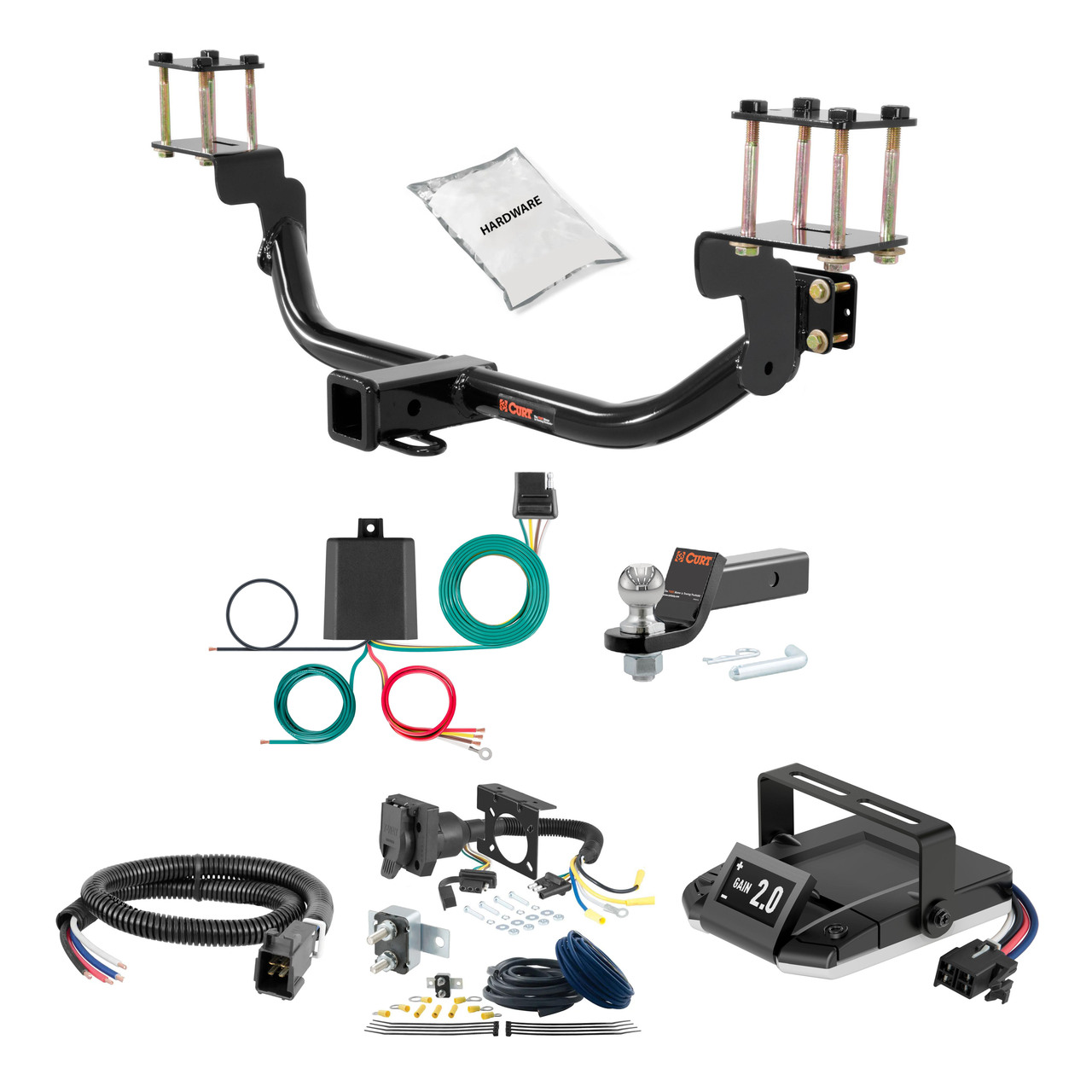 13-15 Mercedes-Benz GLK250 2 CURT Trailer Hitch + Assure Proportional Brake Controller Kit HBCW1893 thumbnail 0