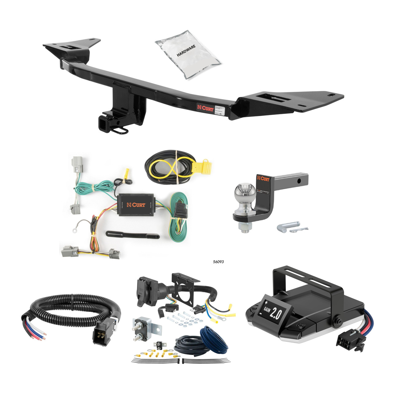 83-11 Ford   00-05 models are no drill 2 CURT Trailer Hitch + Assure Proportional Brake Controller Kit HBCW980 thumbnail 0