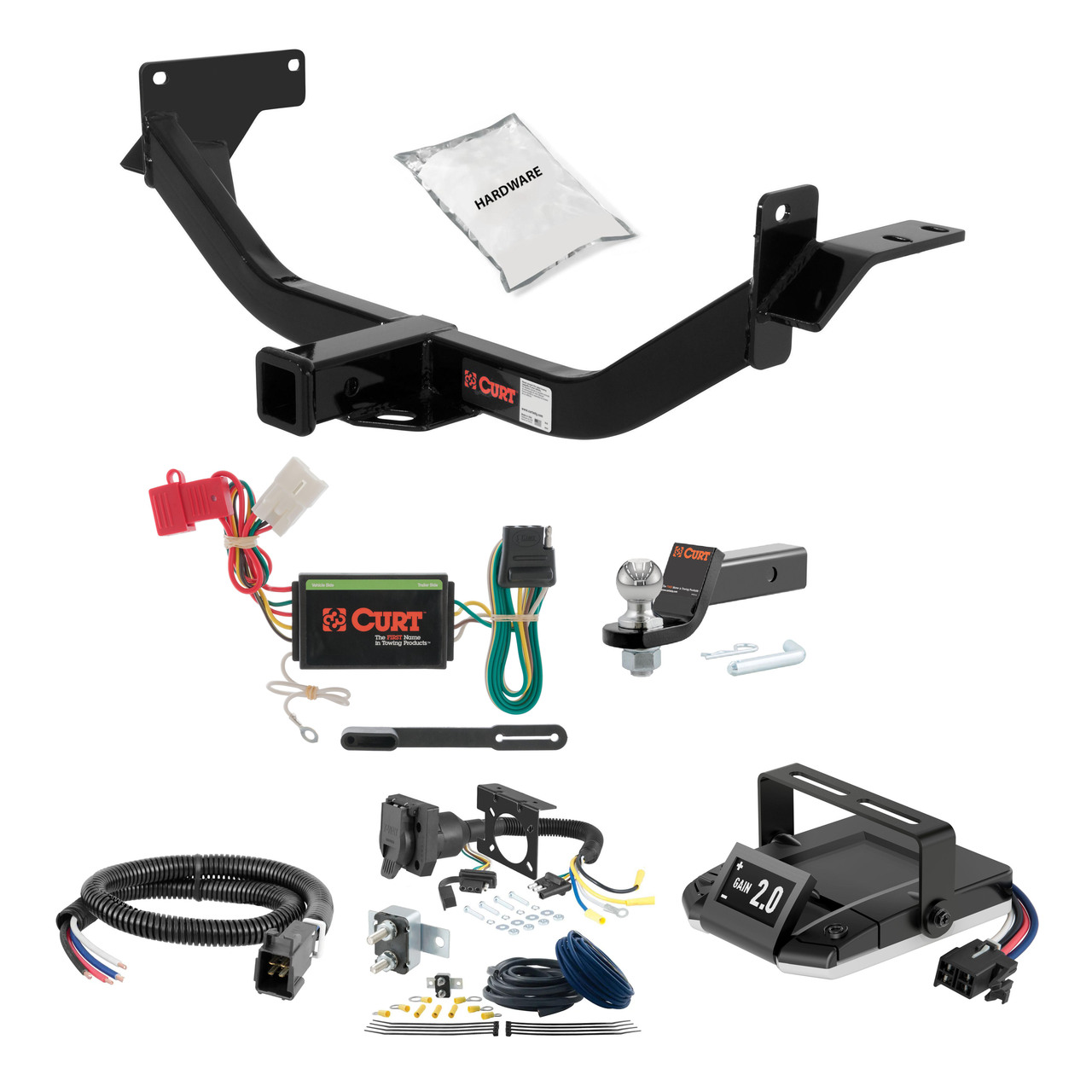 18-21 Mitsubishi Eclipse Cross 2 CURT Trailer Hitch + Assure Proportional Brake Controller Kit HBCW1972 thumbnail 0