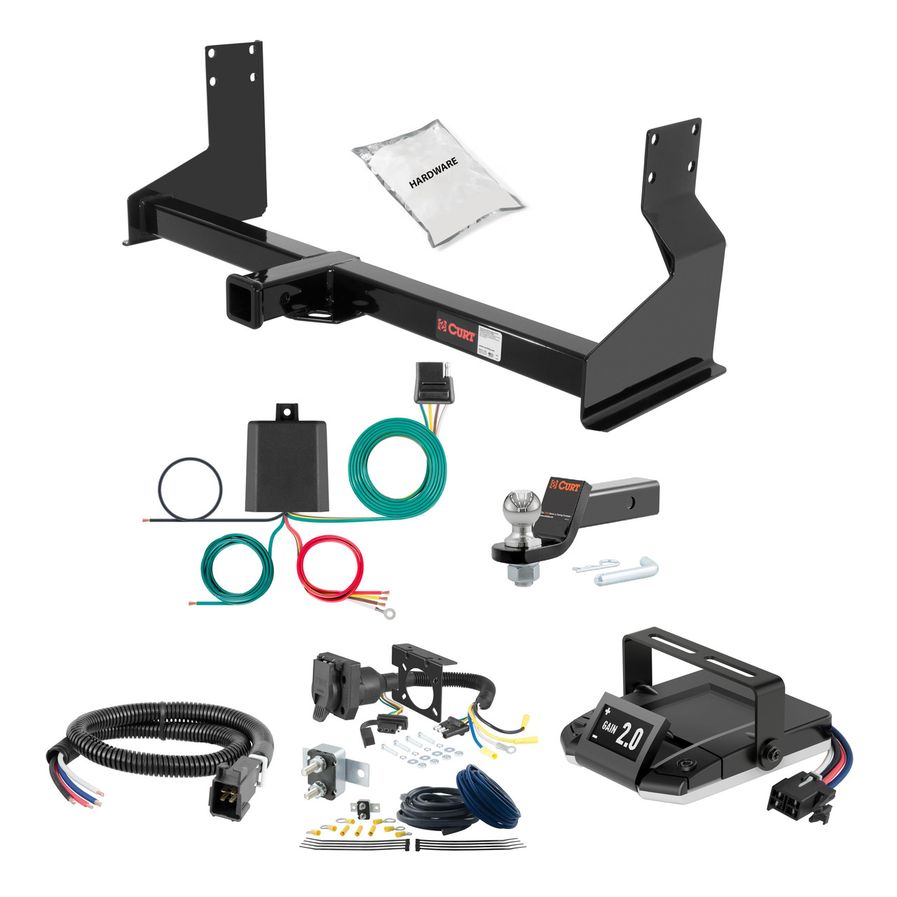 07-21 Freightliner Sprinter 3500  Cargo van, 144" WB with factory step bumper 2 CURT Trailer Hitch + Assure Proportional Brake Controller Kit HBCW1009 thumbnail 0