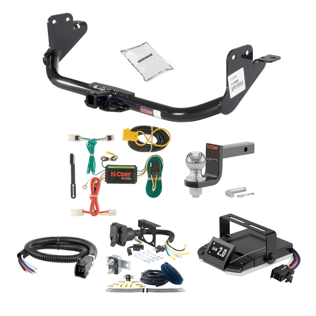 06-09 Mitsubishi Raider 2 CURT Trailer Hitch + Assure Proportional Brake Controller Kit HBCW1997 thumbnail 0