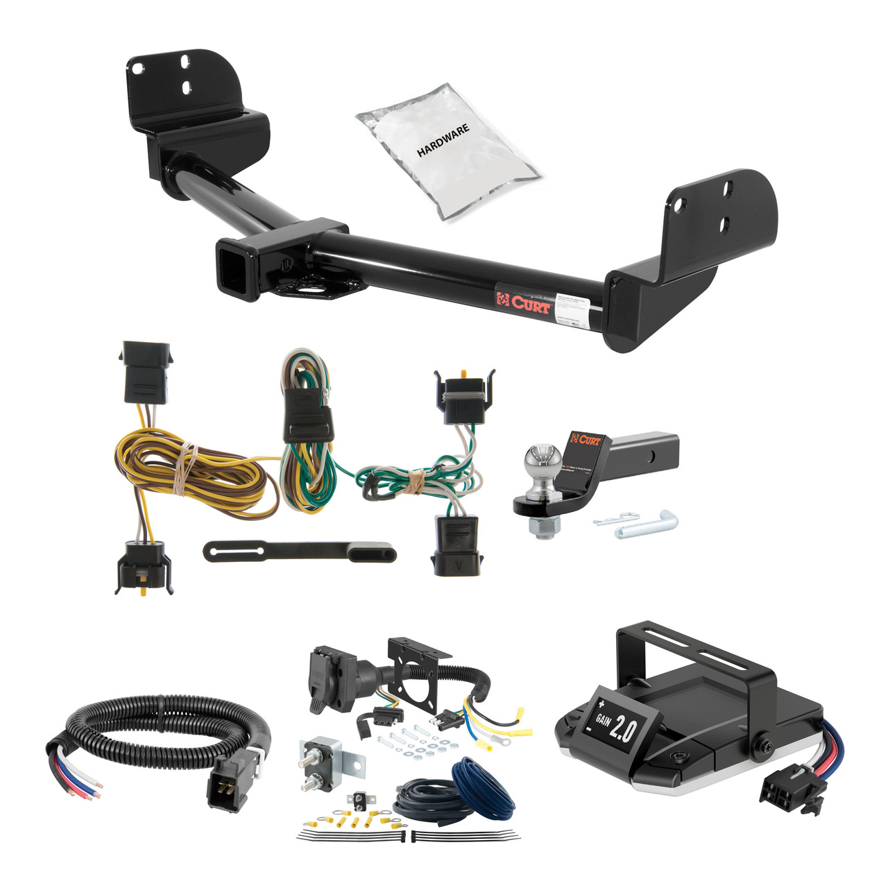 06-10 Mercury Mountaineer Fits beneath factory 1-1/4" receiver 2 CURT Trailer Hitch + Assure Proportional Brake Controller Kit HBCW1943 thumbnail 0