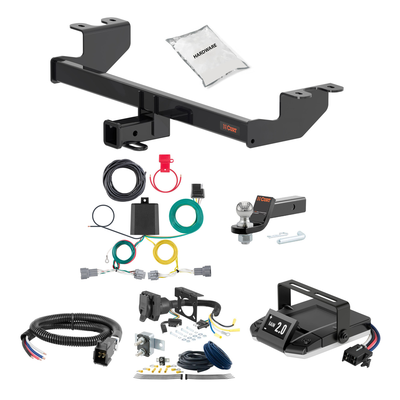 02-06 Nissan Altima Sedan 1.25 CURT Trailer Hitch + Assure Proportional Brake Controller Kit HBCW2011 thumbnail 0
