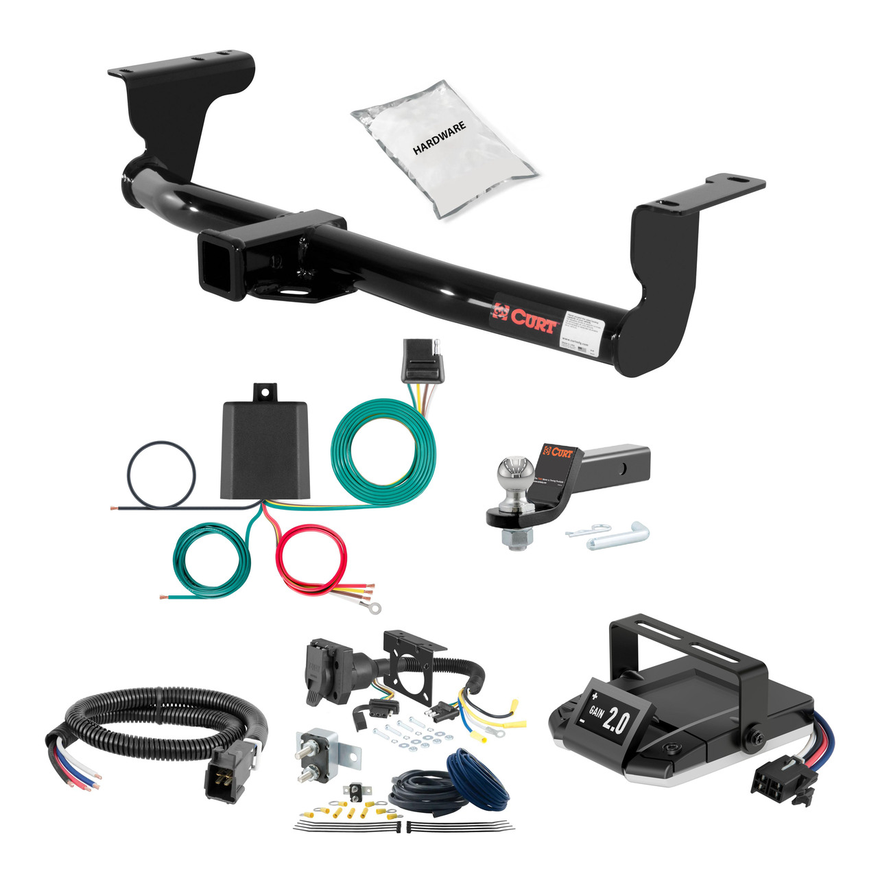 03-07 Nissan Murano 2 CURT Trailer Hitch + Assure Proportional Brake Controller Kit HBCW2035 thumbnail 0