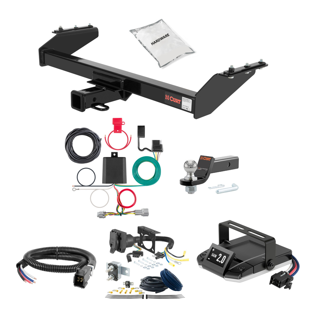 00-04 Nissan   2-door, short bed 2 CURT Trailer Hitch + Assure Proportional Brake Controller Kit HBCW2018 thumbnail 0