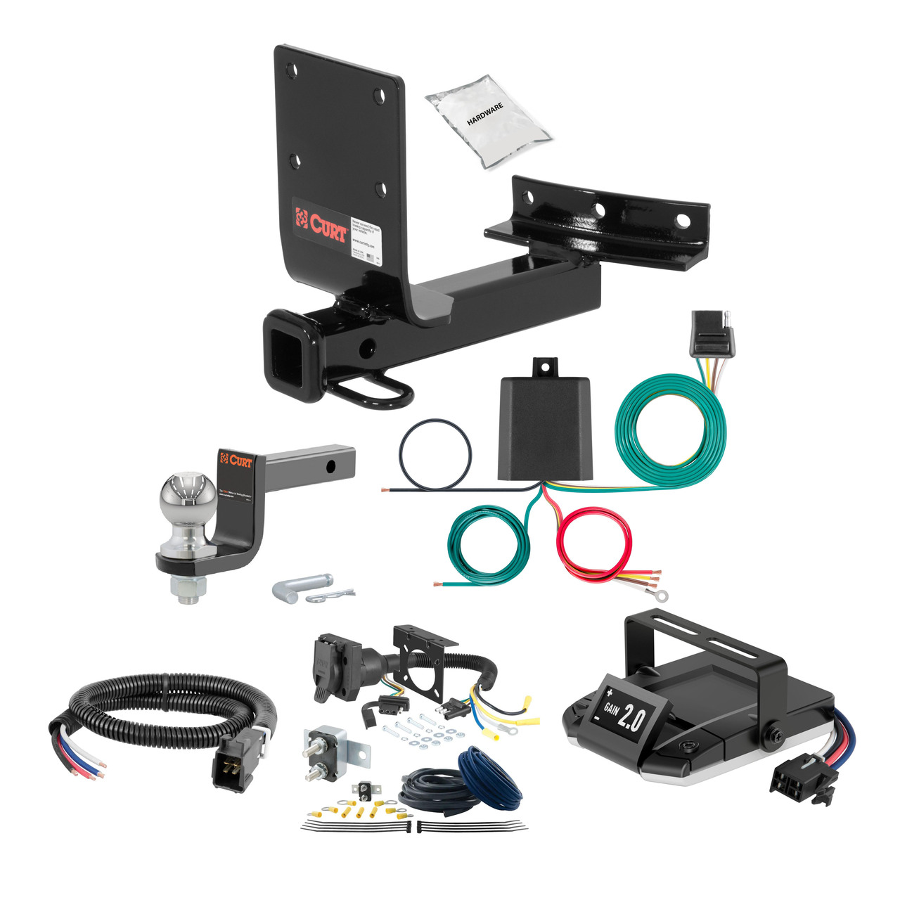 04-08 Nissan Maxima Sedan 1.25 CURT Trailer Hitch + Assure Proportional Brake Controller Kit HBCW2028 thumbnail 0