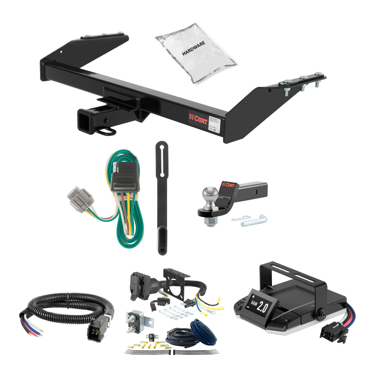 03-04 Nissan Frontier Long bed 2 CURT Trailer Hitch + Assure Proportional Brake Controller Kit HBCW2017 thumbnail 0