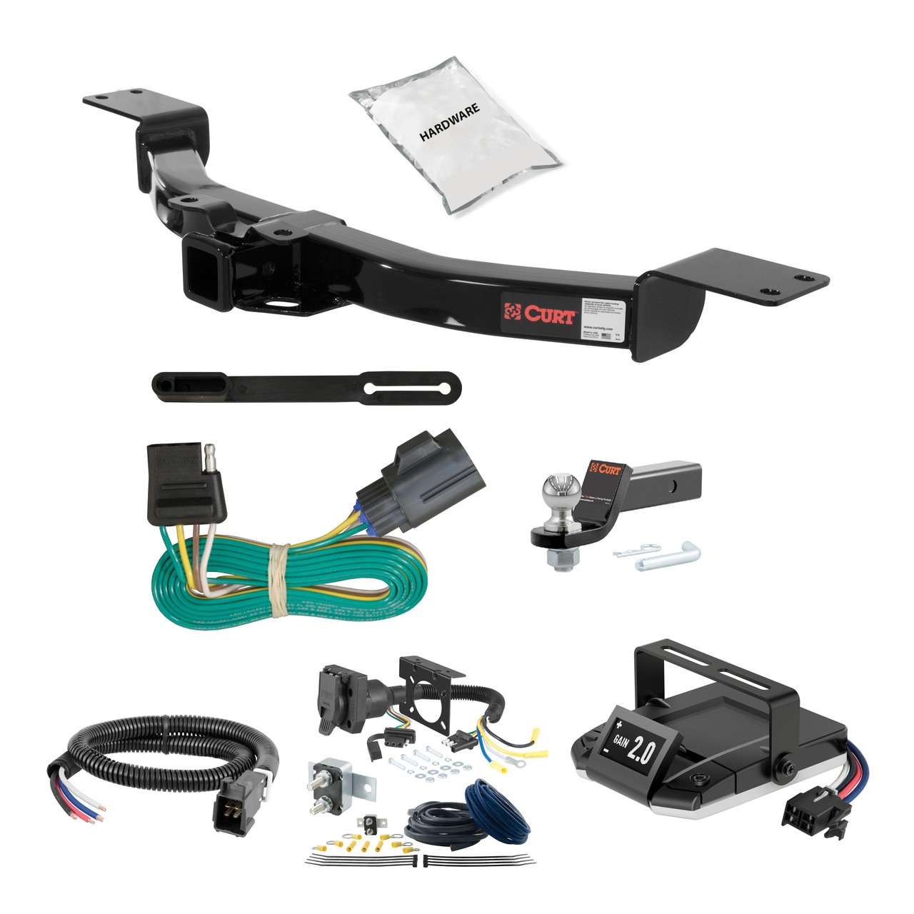 07-16 GMC Acadia 2 CURT Trailer Hitch + Assure Proportional Brake Controller Kit HBCW1024 thumbnail 0
