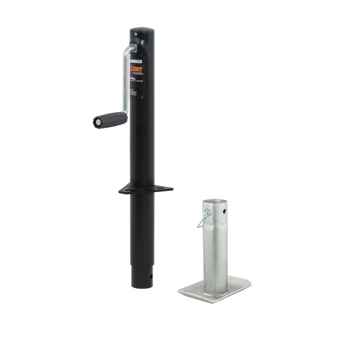 CURT 2,000 lbs, 14-1/2" Travel A-Frame Trailer Jack with Side Handle  + 8-1/2 in. Foot Plate thumbnail 0
