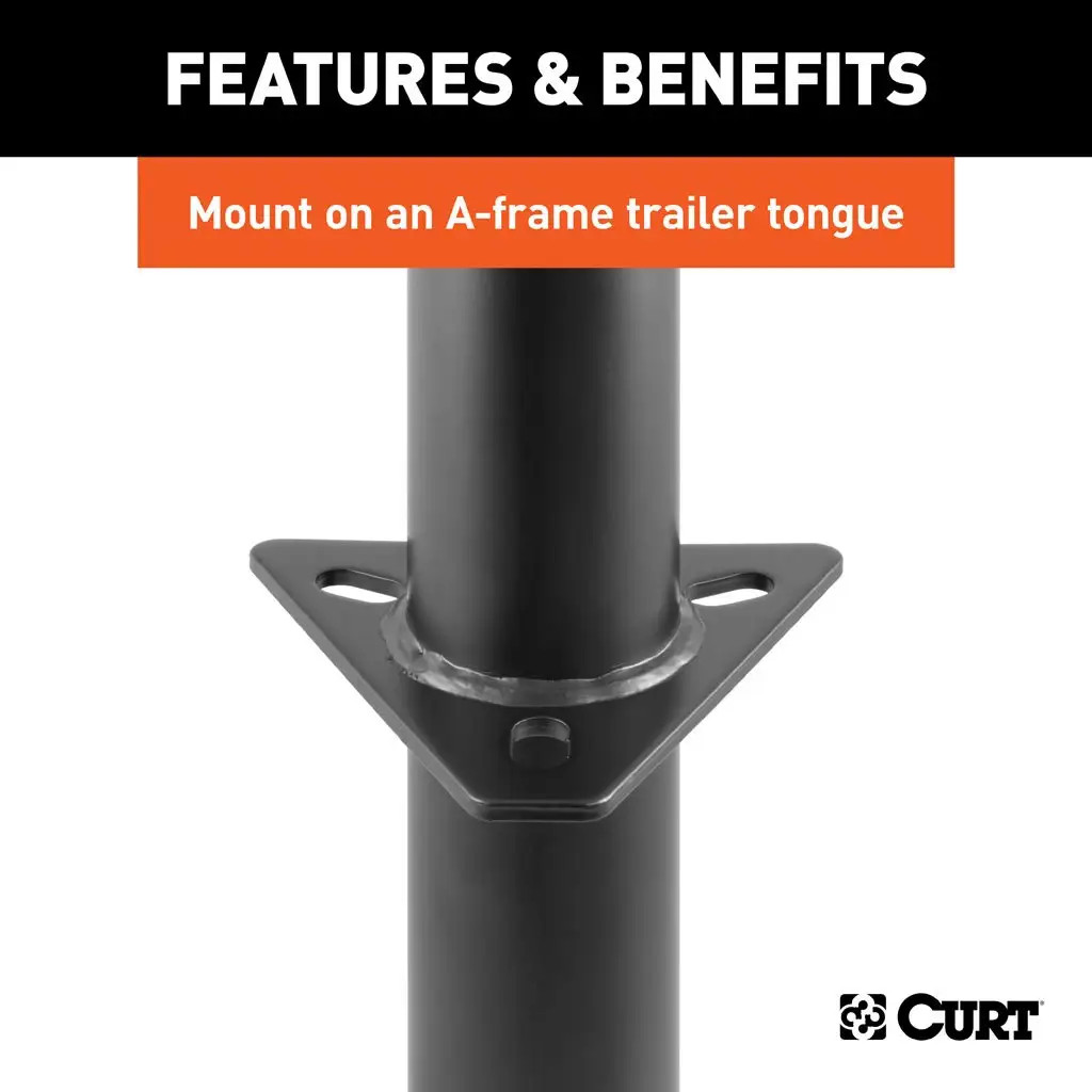 CURT 2,000 lbs, 15" Travel A-Frame Jack with Top Handle Packaged + 8-1/2 in. Foot Plate thumbnail 3