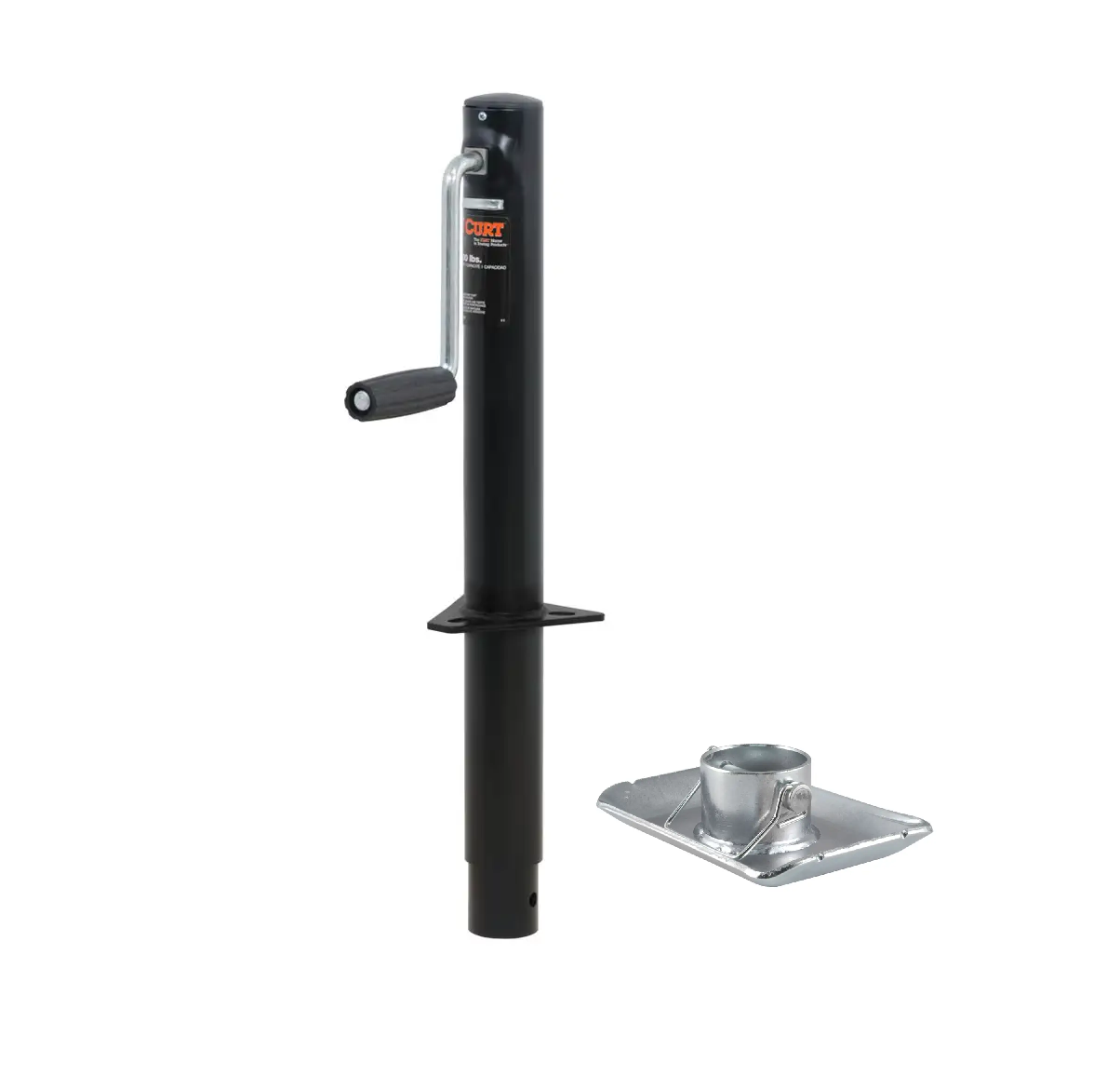 CURT 2,000 lbs, 14-1/2" Travel A-Frame Trailer Jack with Side Handle  + 1-11/16 in. Footplate thumbnail 0