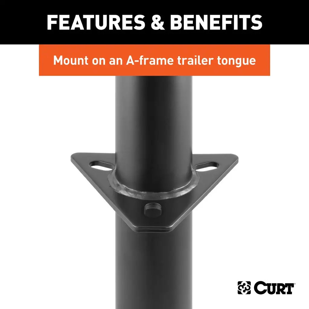 CURT 2,000 lbs, 14" TravelA-Frame Jack with Top Handle + 6 in. Caster Wheel thumbnail 3