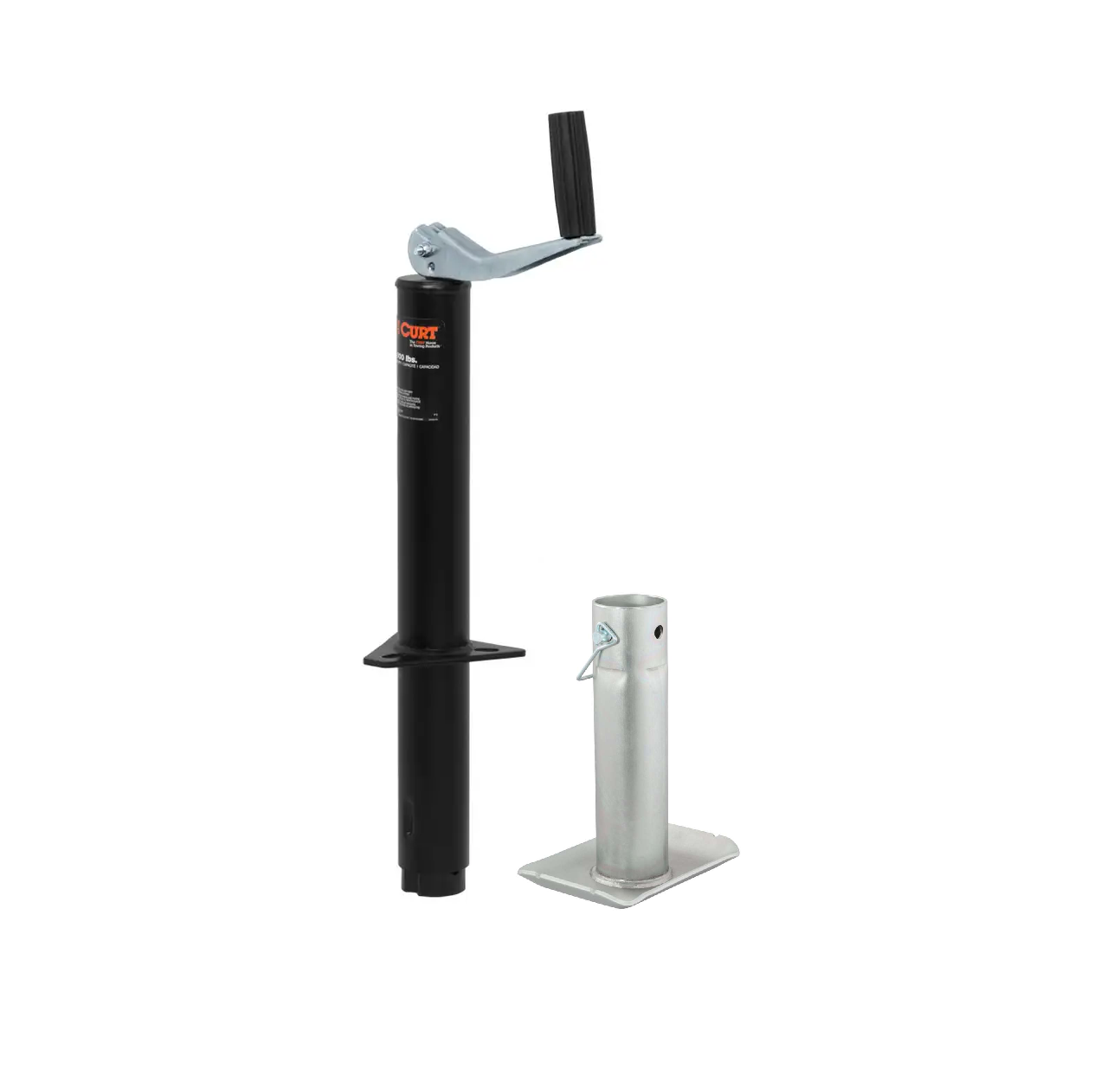 CURT 2,000 lbs, 14" TravelA-Frame Jack with Top Handle + 8-1/2 in. Foot Plate thumbnail 0