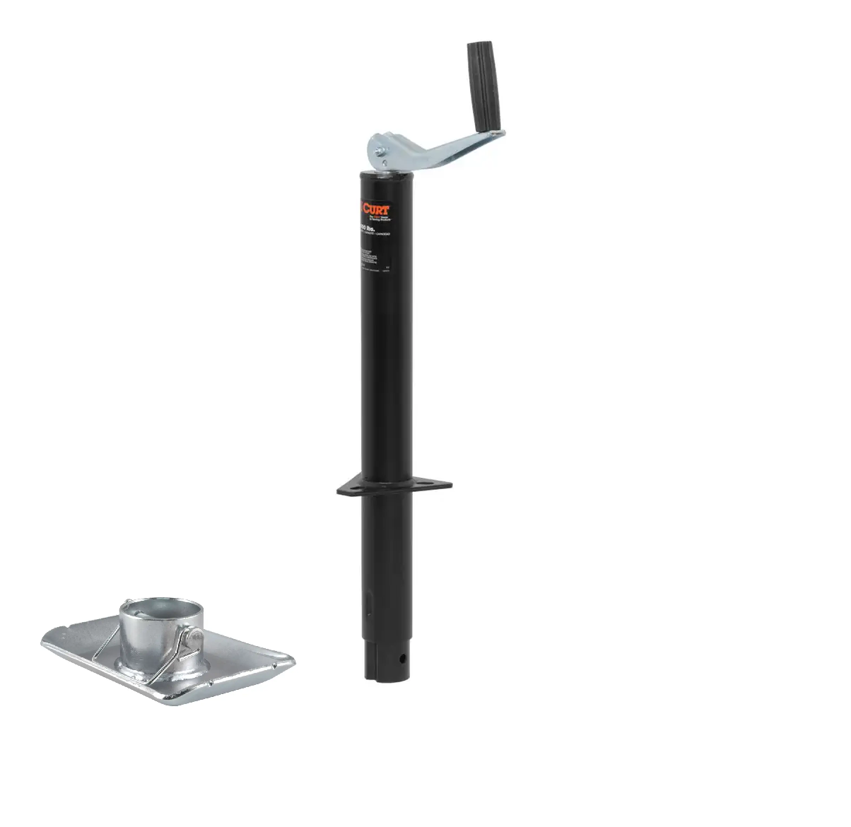 CURT 2,000 lbs, 15" Travel A-Frame Jack with Top Handle + 1-11/16 in. Footplate thumbnail 0