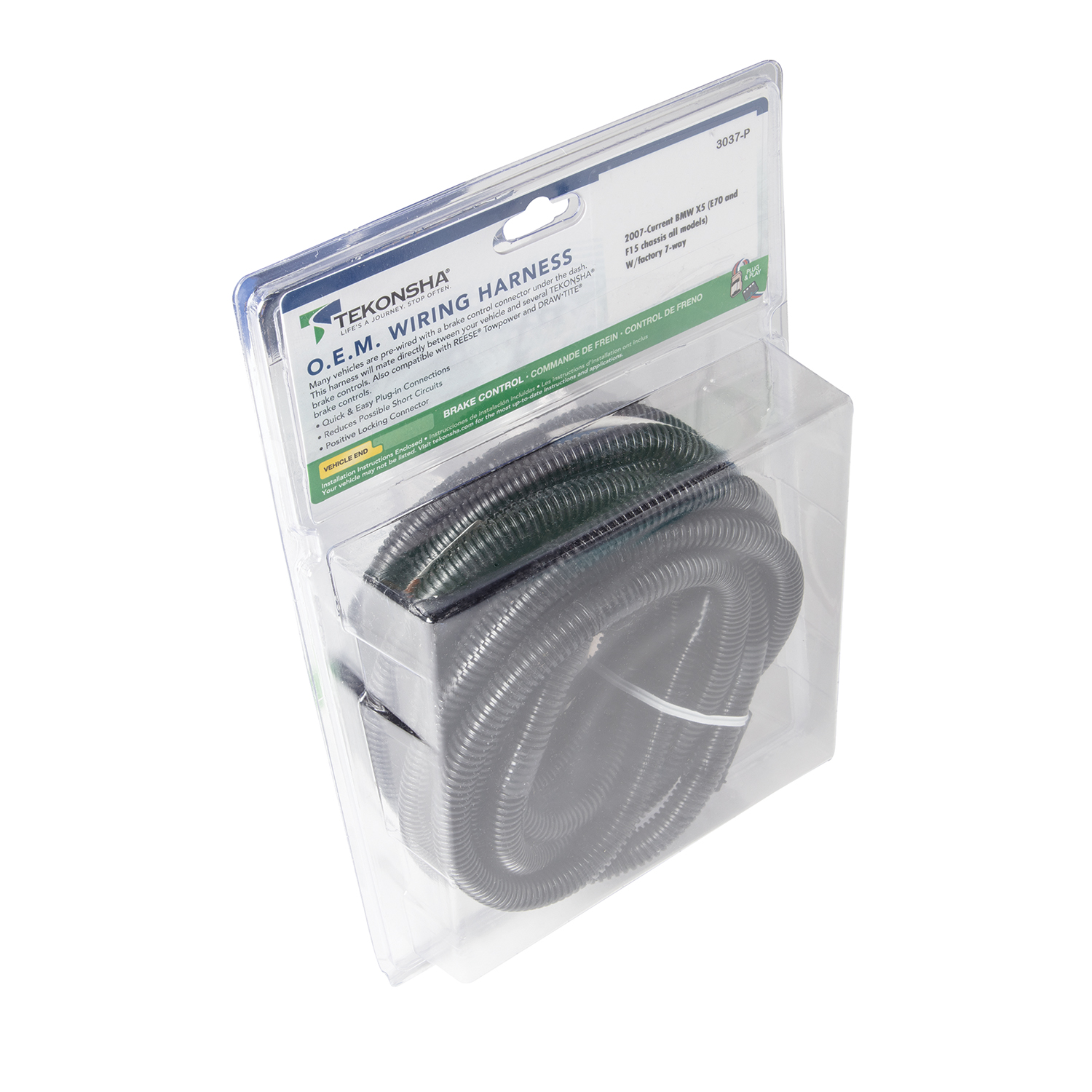 Tekonsha Trailer Brake Controller Custom Harness, Vehicle & Brake Control Ends 3037-P thumbnail 1