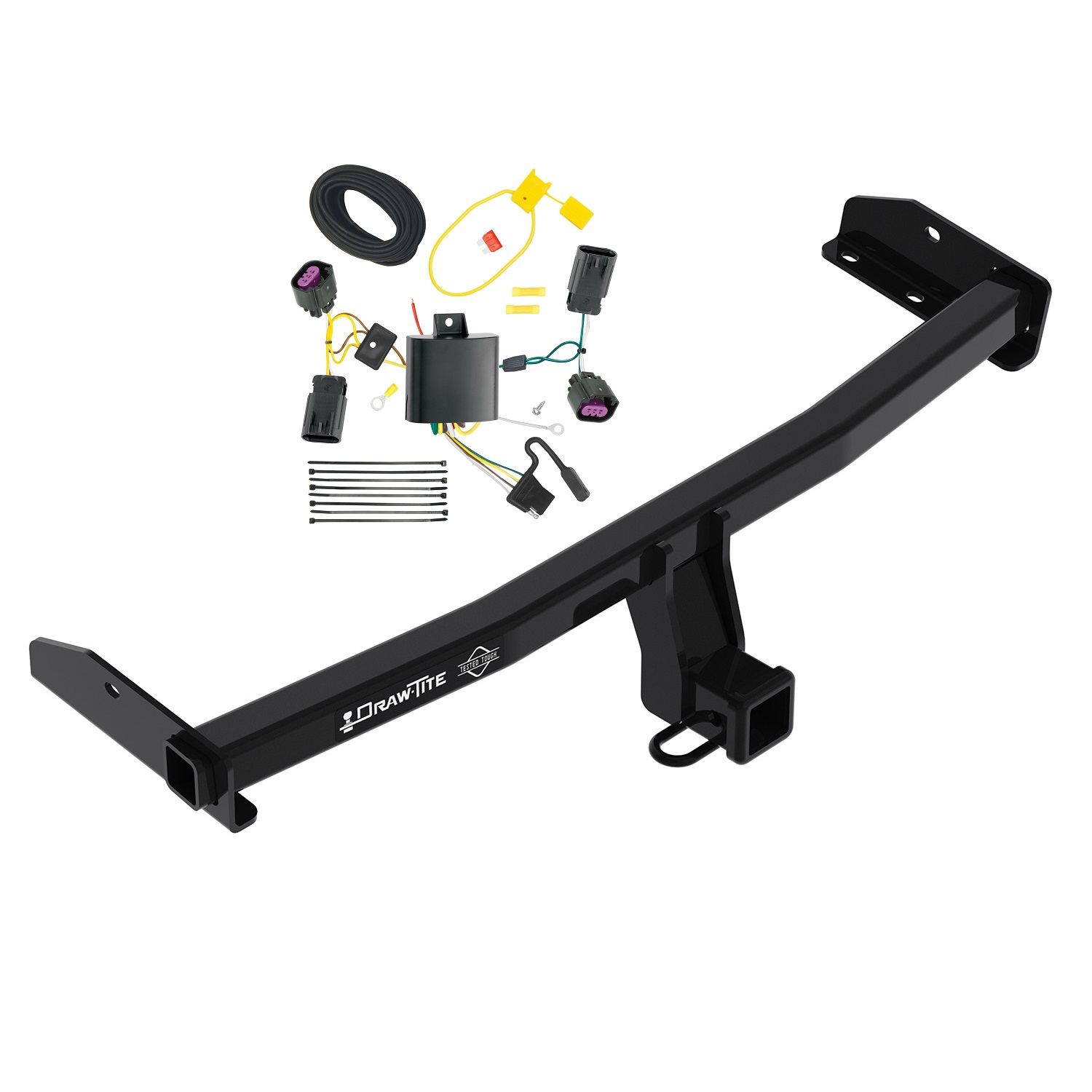 2012-2020 Dodge Journey Except w/LED Taillights Draw-tite Class 3 Trailer Hitch, 2 Inch Square Receiver Bundle w/ Plug-n-Play T-One Wiring Harness 76225 thumbnail 0