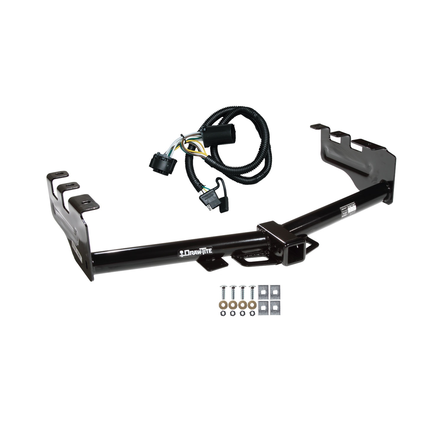 2007-2013 GMC Sierra 1500 Draw-tite Class 4 Trailer Hitch, 2 Inch Square Receiver Bundle w/ Plug-n-Play T-One Wiring Harness 75362 thumbnail 0