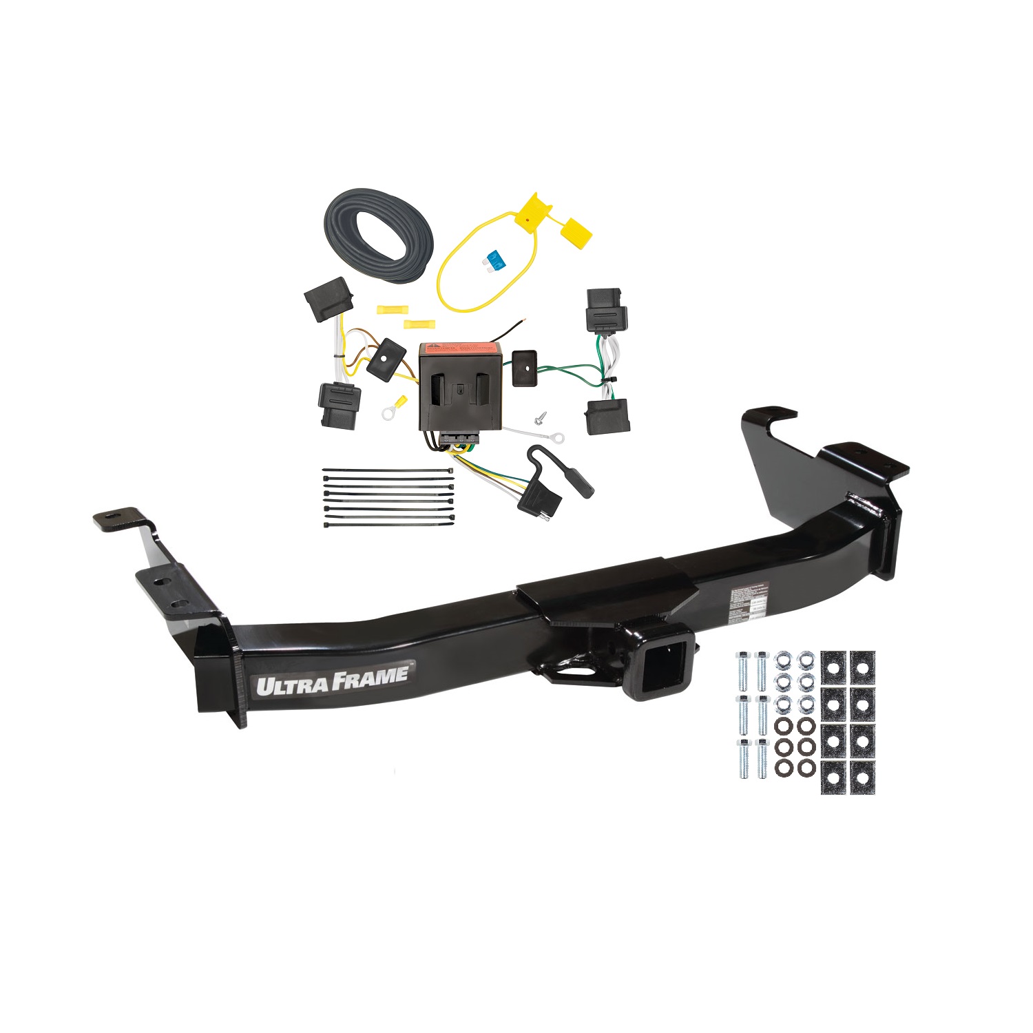 2008-2008 Ford E-250 Econoline Draw-tite Class 4 Trailer Hitch, 2 Inch Square Receiver Bundle w/ Plug-n-Play T-One Wiring Harness 41926 thumbnail 0