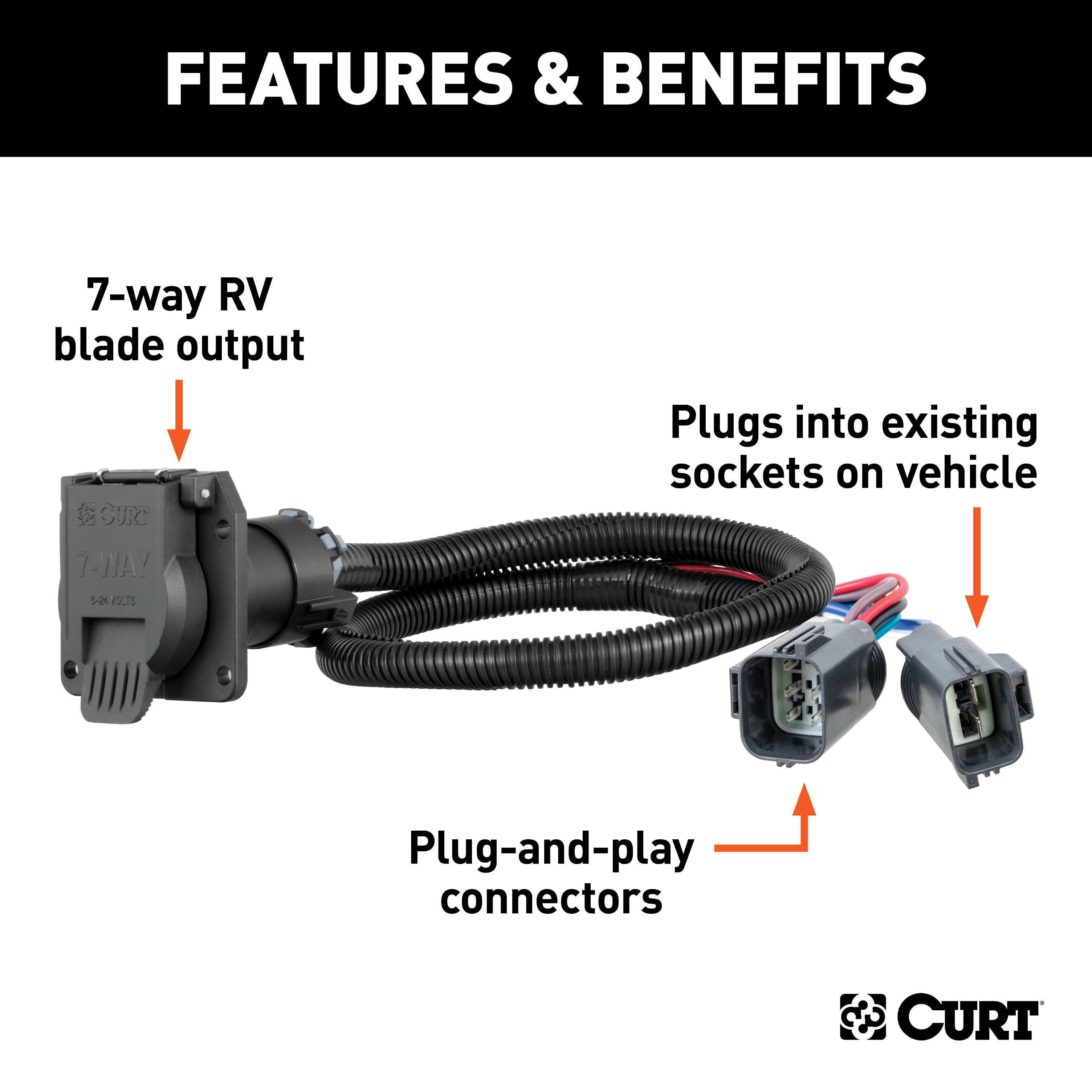 08 - 16 Ford F-450 Super Duty Excluding cab & chassis CURT Class 5 2.5" Trailer Hitch w/ 7-way Wiring Kit 15810 thumbnail 1