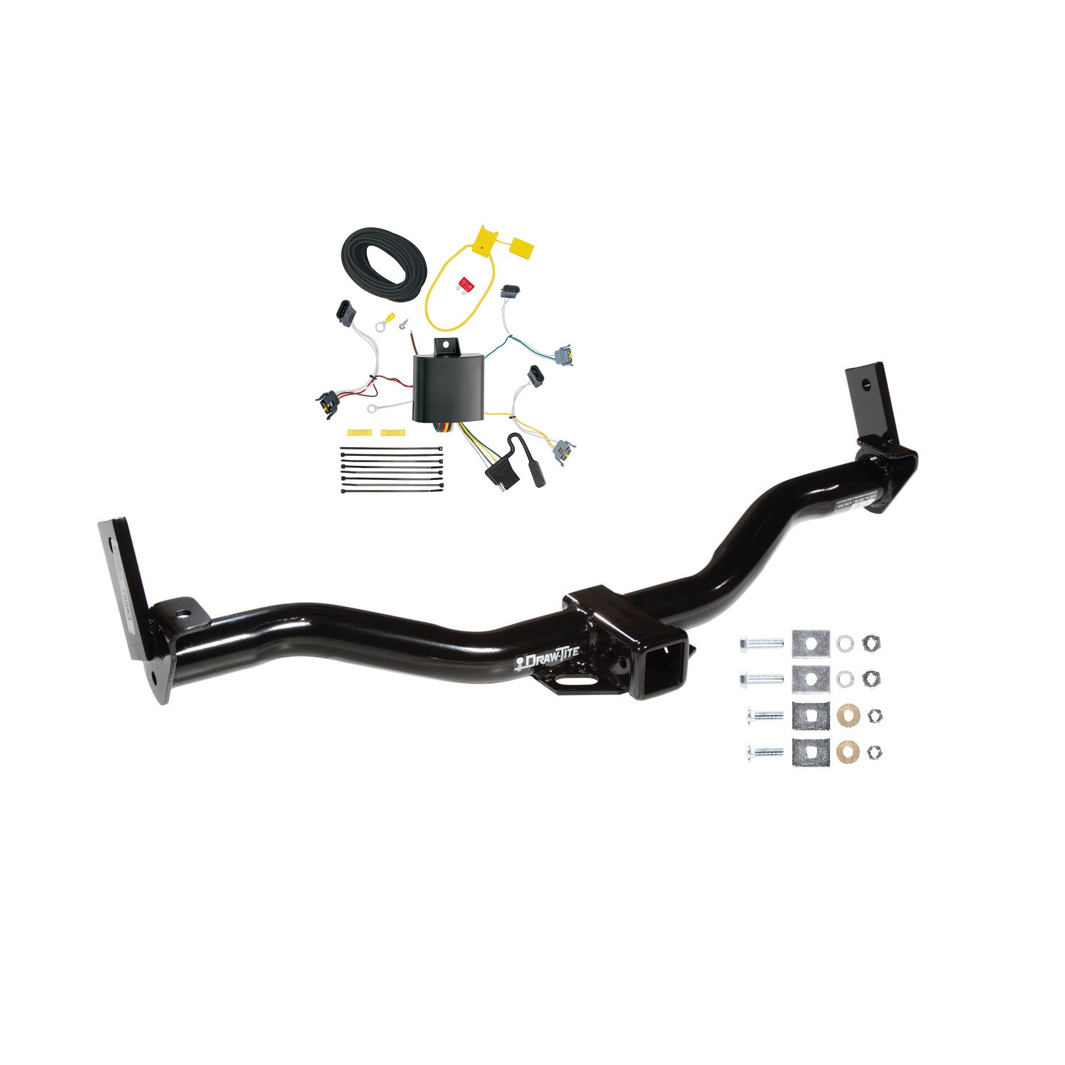 1995-2000 Ford Explorer Draw-tite Class 3 Trailer Hitch, 2 Inch Square Receiver Bundle w/ Plug-n-Play T-One Wiring Harness 75083 thumbnail 0