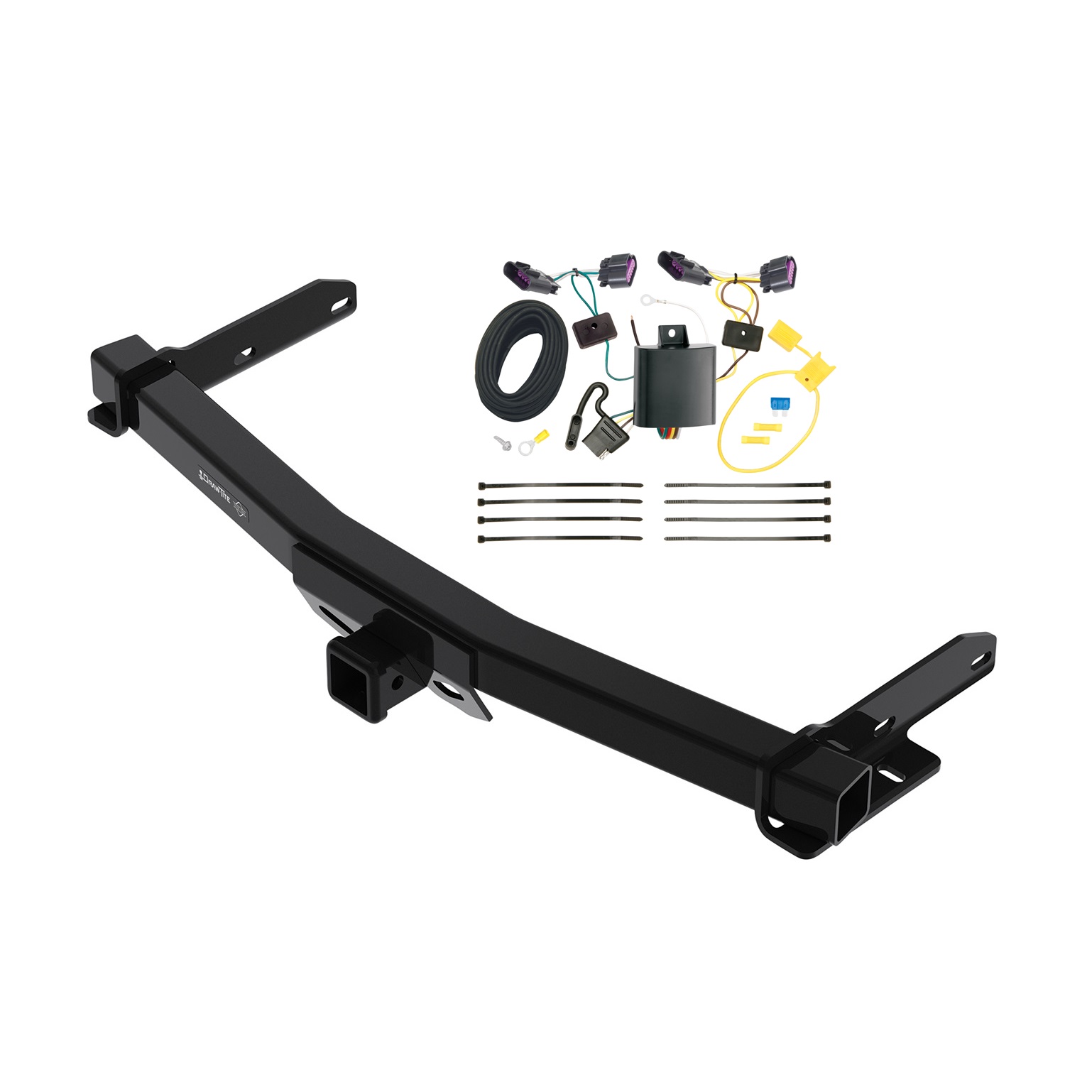 2014-2024 Dodge Durango Draw-Tite Class 4 Trailer Hitch, 2 Inch Square Receiver Bundle w/ Plug-n-Play T-One Wiring Harness DTB76432-118617 thumbnail 0