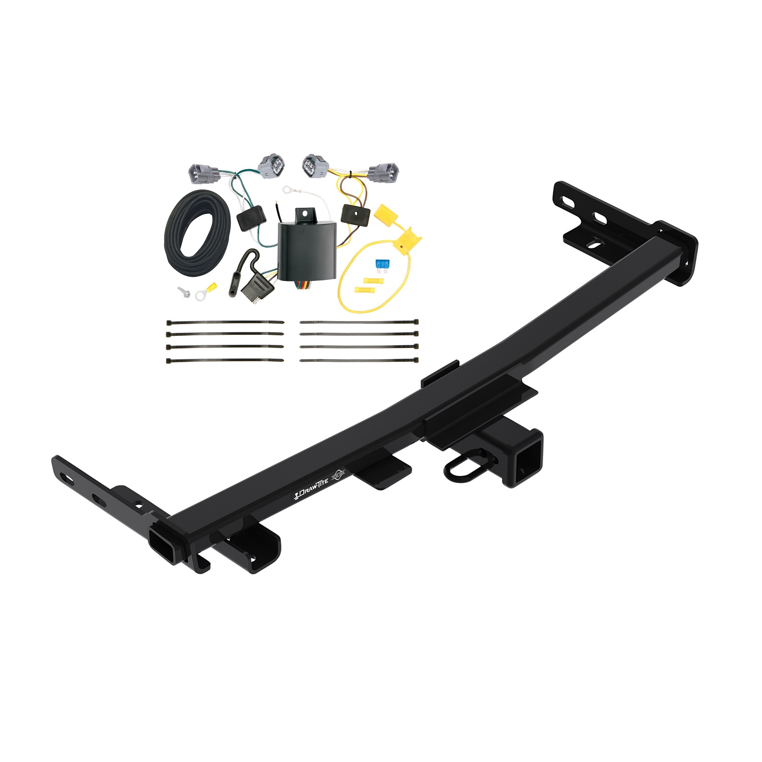 2014-2018 Jeep Cherokee Trailhawk Draw-tite Class 3 Trailer Hitch, 2 Inch Square Receiver Bundle w/ Plug-n-Play T-One Wiring Harness 76392 thumbnail 0