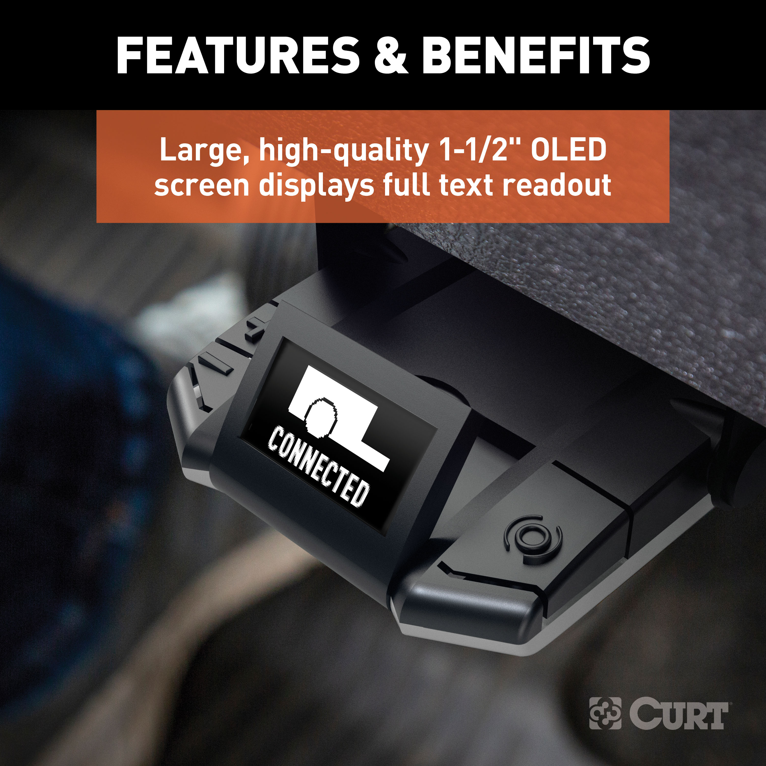 2016-2024 Ram 4500 Without factory integrated brake control (ITBC) CURT Assure Proportional 1-4 Axel Auto Leveling Motion-Sensing Trailer Brake Controller thumbnail 2