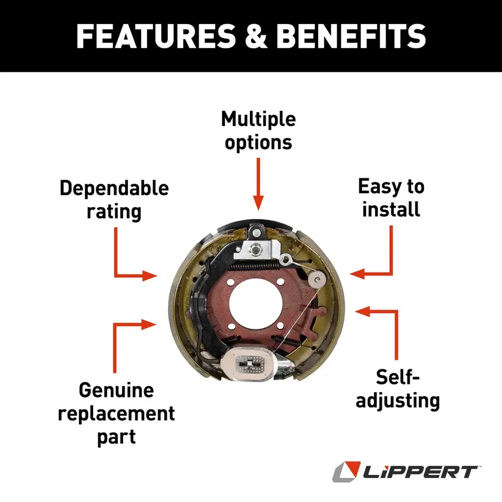 SET OF 2, 12.5" x 3.38" - 10,000 lbs Lippert Electric Trailer Brake Assembly Left+ Right thumbnail 1