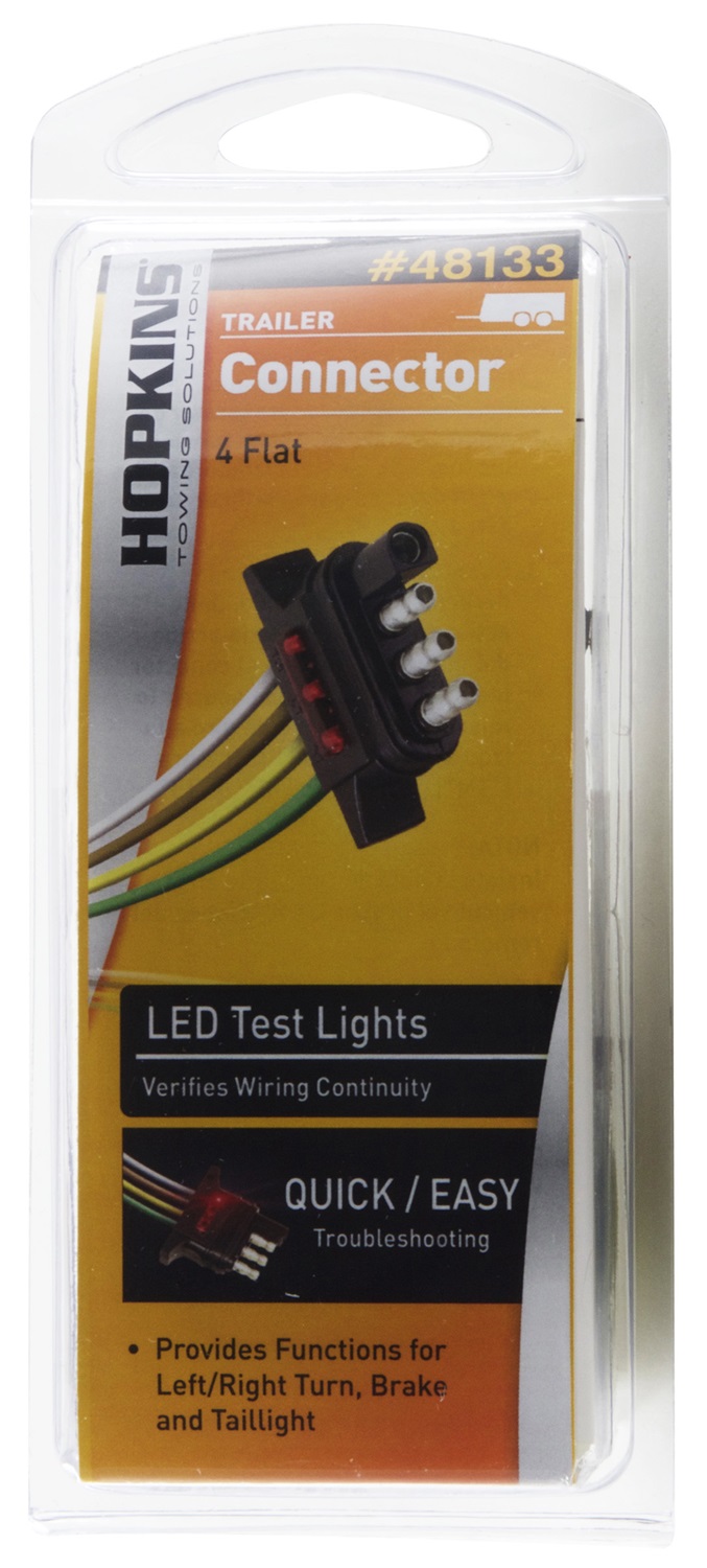 Hopkins LED Test 4-Wire Flat Trailer End Connector 48133 thumbnail 2