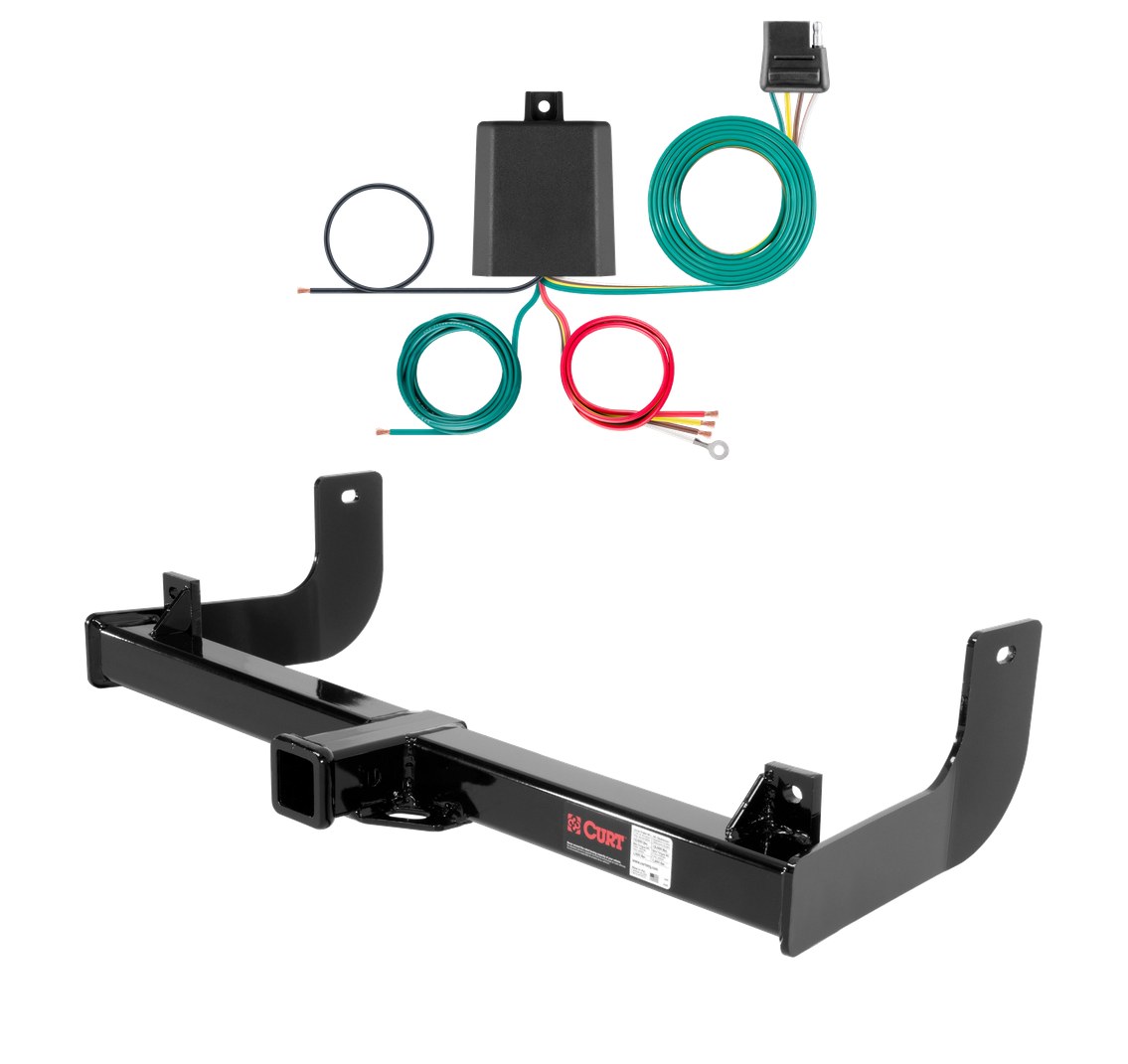 2009 Ford F-150 Excluding factory receiver Curt 2", Class 4 Trailer Tow Hitch + 4-flat Wiring Kit 14002 thumbnail 0