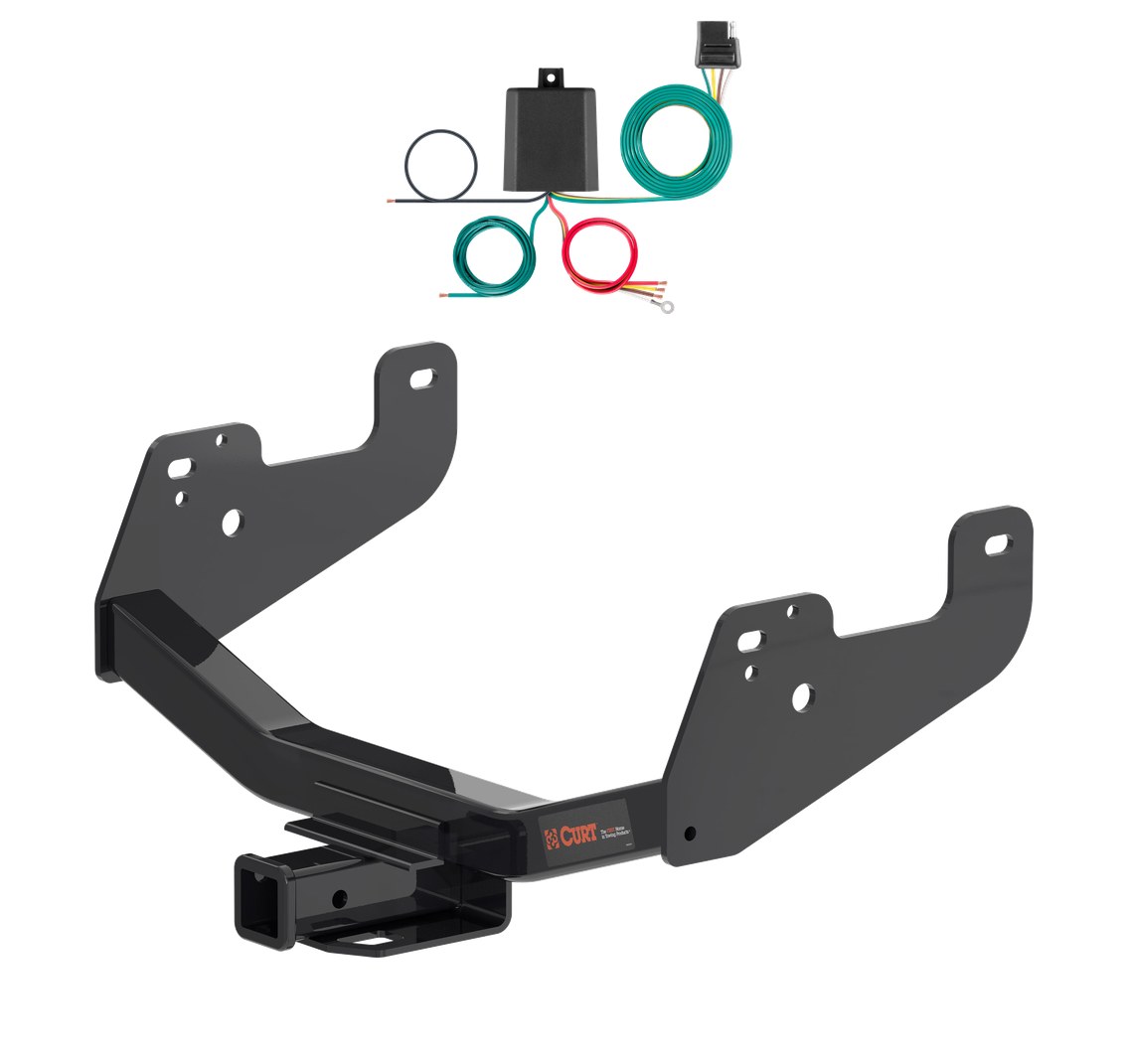 2024 - 2025 Ford F-150 With factory receiver Curt 2", Class 4 Trailer Tow Hitch + 4-flat Wiring Kit 14021 thumbnail 0