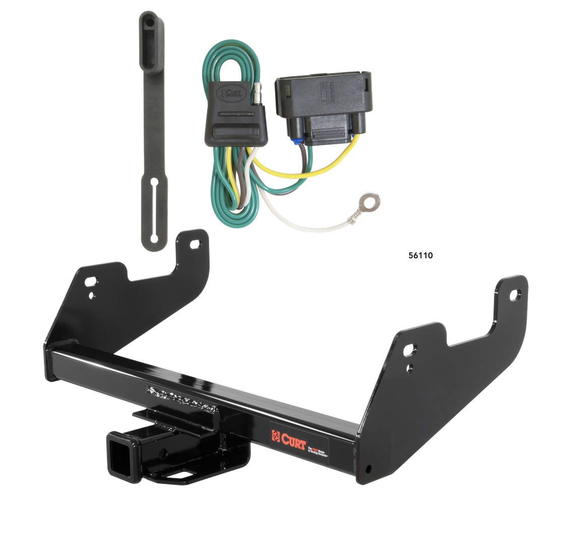 2021 - 2023 Ford F-150 Excluding factory receiver or Police Responder Curt 2", Class 4 Trailer Tow Hitch + 4-flat Wiring Kit 14017 thumbnail 0