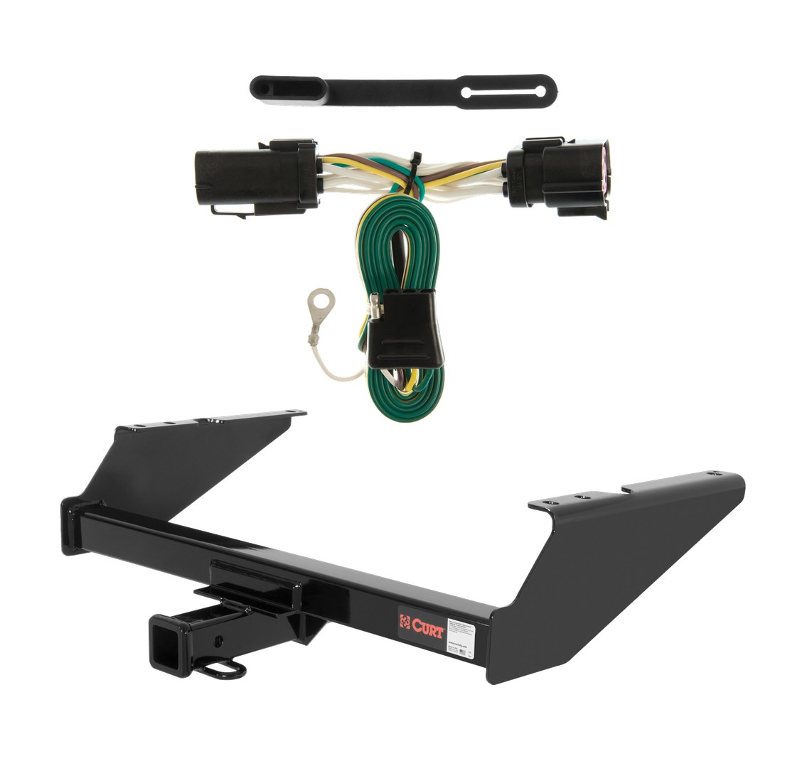 1997 - 1999 Ford F-250LD New body, excluding 20" spare tire Curt 2", Class 3 Trailer Tow Hitch + 4-flat Wiring Kit 13038 thumbnail 0