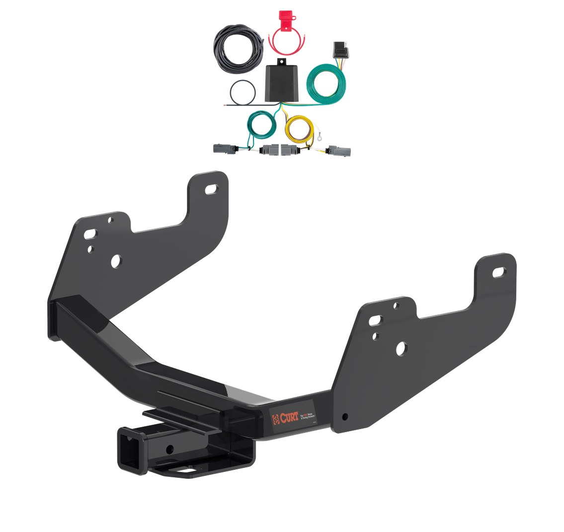 2015 - 2026 Ford F-150 w/o LED Tailights + With factory receiver Curt 2", Class 4 Trailer Tow Hitch + 4-way Wiring Kit 14021 thumbnail 0