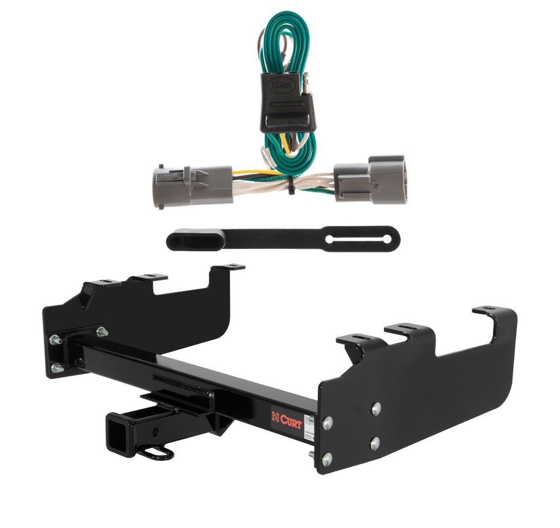 1987 - 1996 Ford F-250 Old body with 10" drop bumper, excluding 1973 - 1979 crew cab Curt 2", Class 3 Trailer Tow Hitch + 4-flat Wiring Kit 13099 thumbnail 0