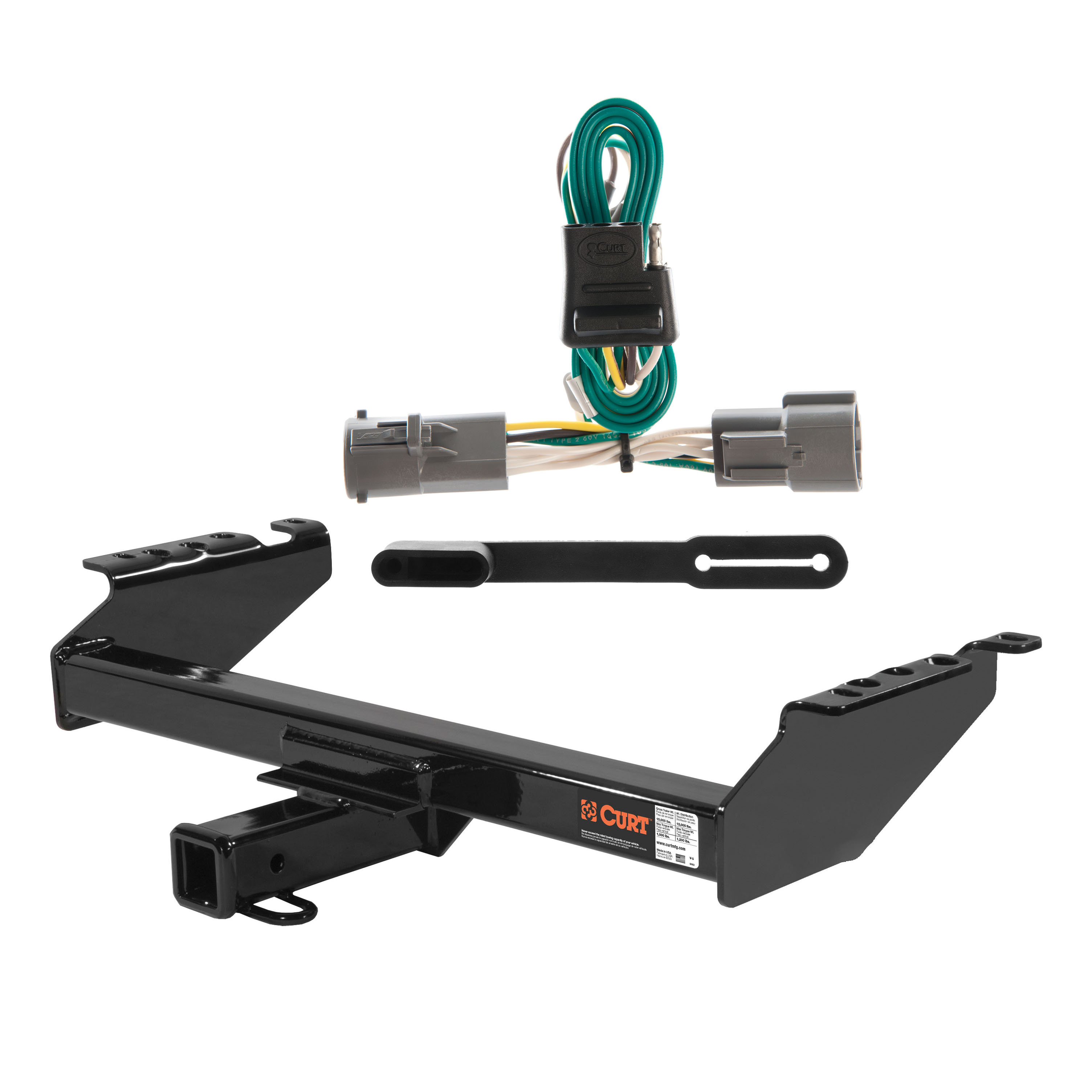 73 - 99 Ford F-250 Old body, excluding 10" drop bumper and 73 - 79 crew cab Curt 2", Class 4 Trailer Tow Hitch + 4-flat Wiring Kit 14001 thumbnail 0