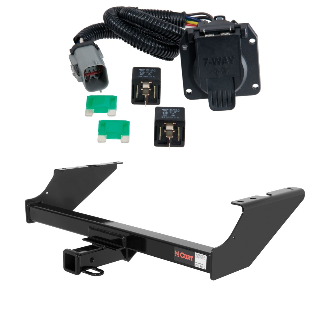 1999 - 2001 Ford F-250 Super Duty Excluding 20" spare tire Curt 2", Class 3 Trailer Tow Hitch + 7-way Wiring Kit 13014 thumbnail 0