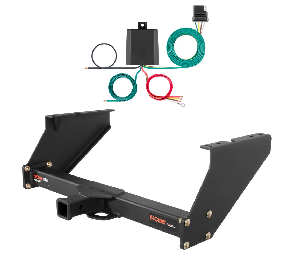 1999 - 2003 Ford F-250 Super Duty With 16" spare tire and 10" drop bumper Curt 2", Class 5 Trailer Tow Hitch + 4-flat Wiring Kit 15316 thumbnail 0