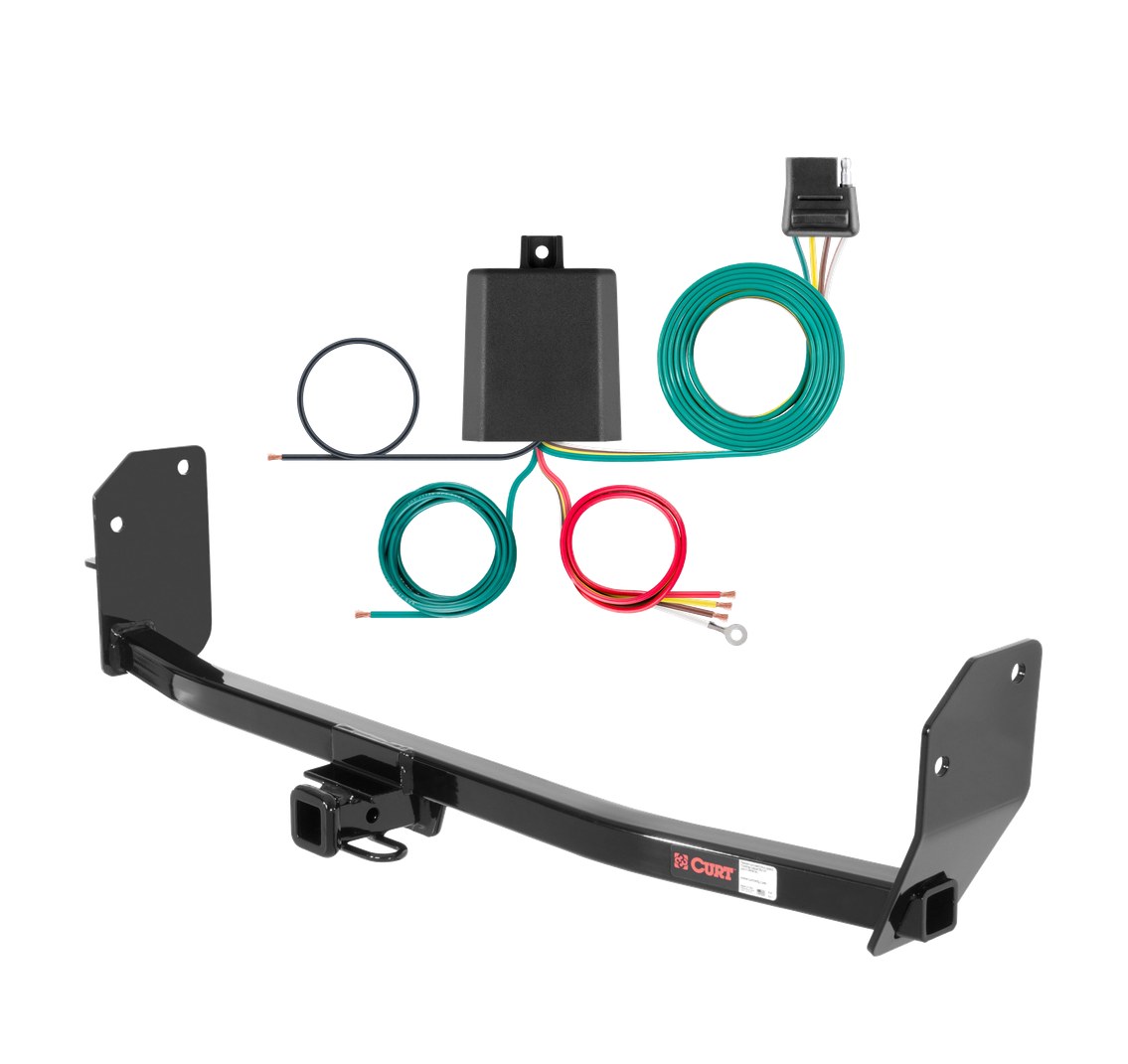 2005 - 2008 Ford Mustang Coupe, excluding GT Curt 1-1/4", Class 1 Trailer Tow Hitch + 4-flat Wiring Kit 11312 thumbnail 0