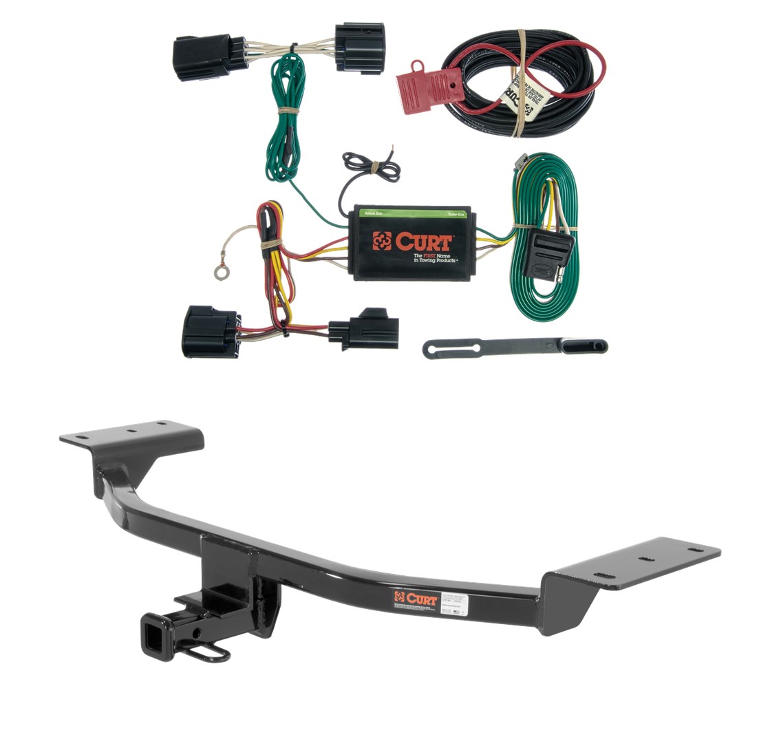 2012 - 2014 Ford Focus Hatchback, excluding RS and ST Curt 1-1/4", Class 1 Trailer Tow Hitch + 4-flat Wiring Kit 11158 thumbnail 0
