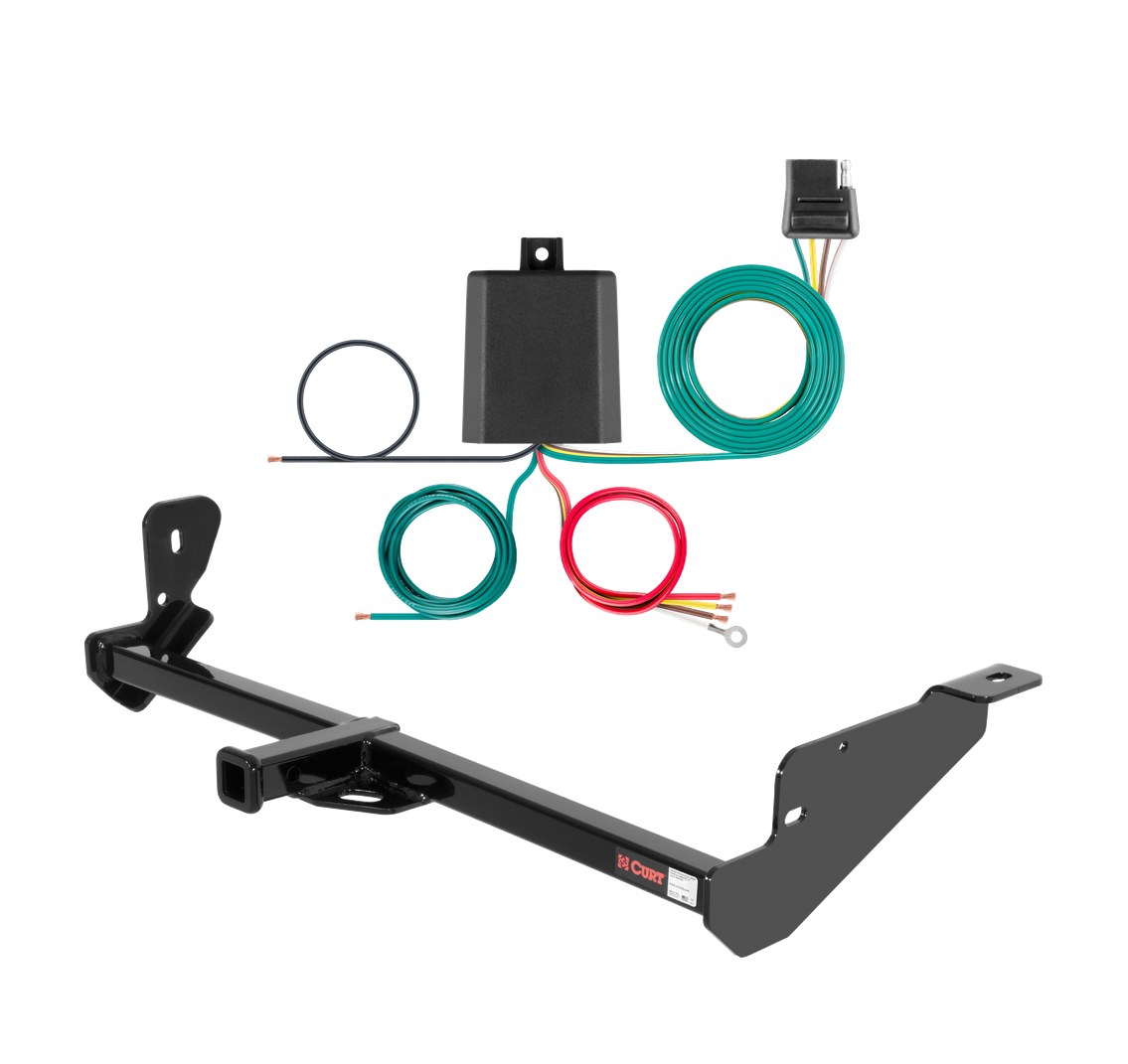 2000 - 2007 Ford Focus Sedan, excluding SVT and SAP Curt 1-1/4", Class 1 Trailer Tow Hitch + 4-flat Wiring Kit 11294 thumbnail 0