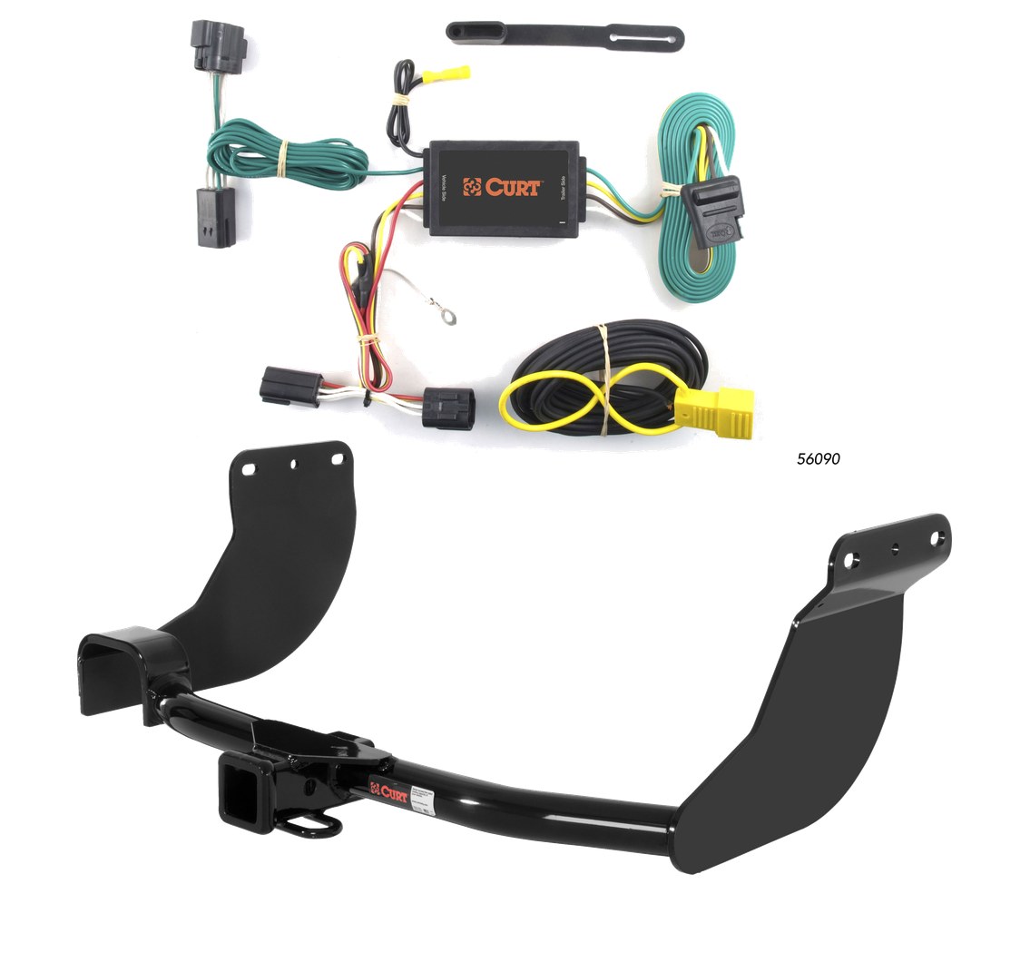 2010 - 2013 Ford Transit Connect Excluding electric models Curt 2", Class 3 Trailer Tow Hitch + 4-flat Wiring Kit 13076 thumbnail 0