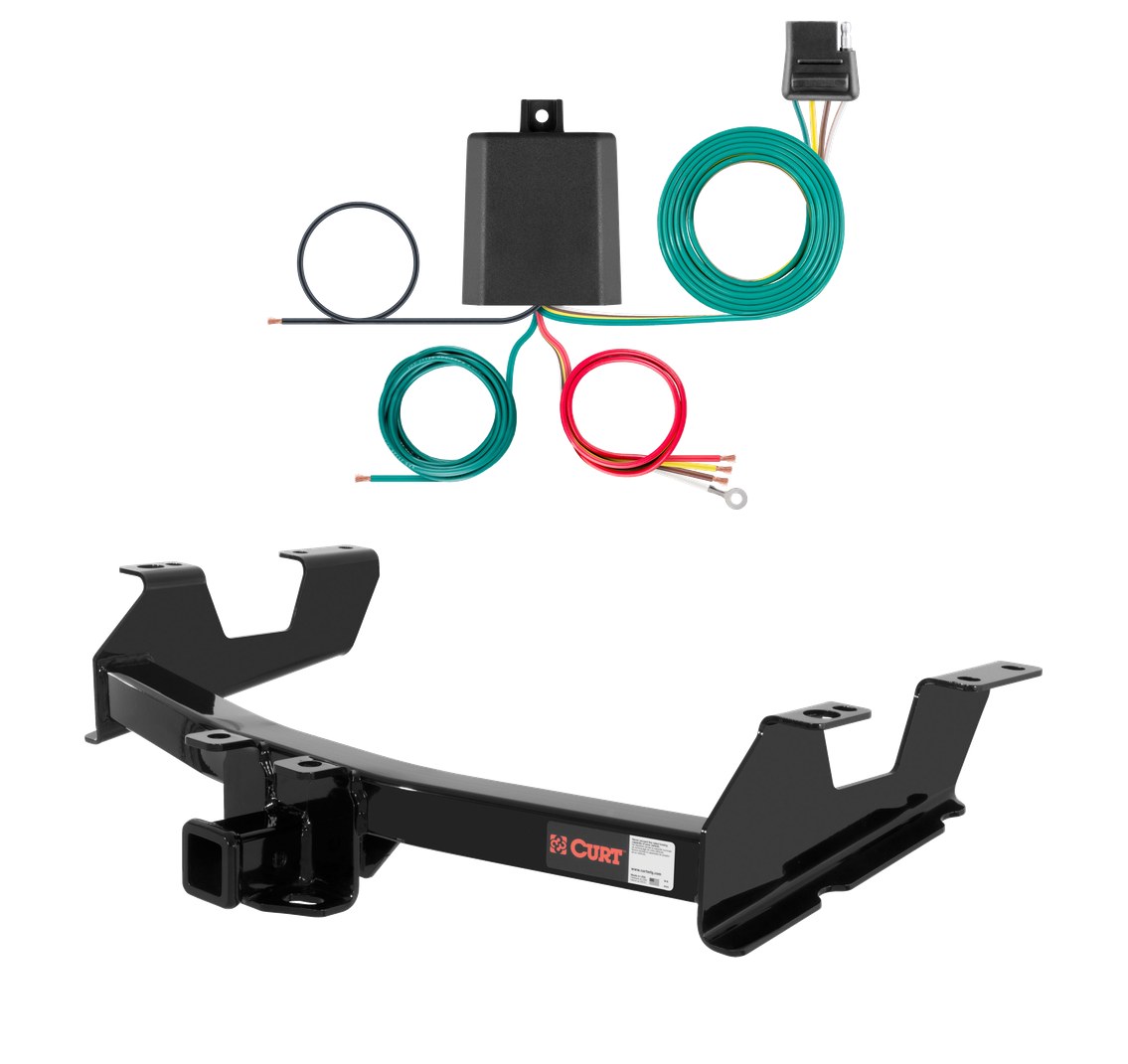 2011 - 2014 GMC Sierra 3500 HD 6' bed, excluding factory receiver, Tommy Gate lift or cab & chassis Curt 2", Class 3 Trailer Tow Hitch + 4-flat Wiring Kit 13062 thumbnail 0
