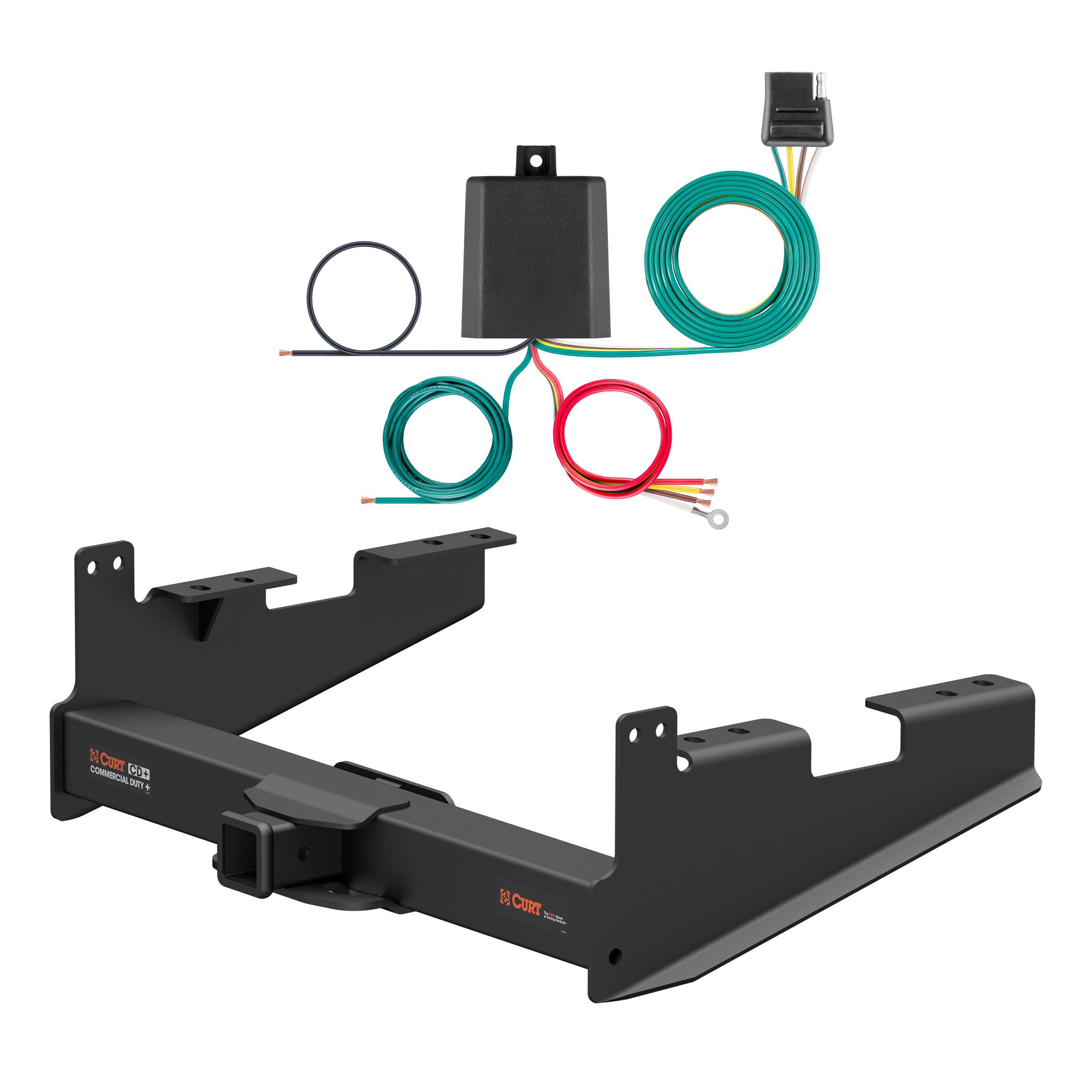 17 - 24 Ford F-450 Super Duty Excluding cab & chassis Curt 2-1/2", Class 5 Trailer Tow Hitch + 4-flat Wiring Kit 15802 thumbnail 0