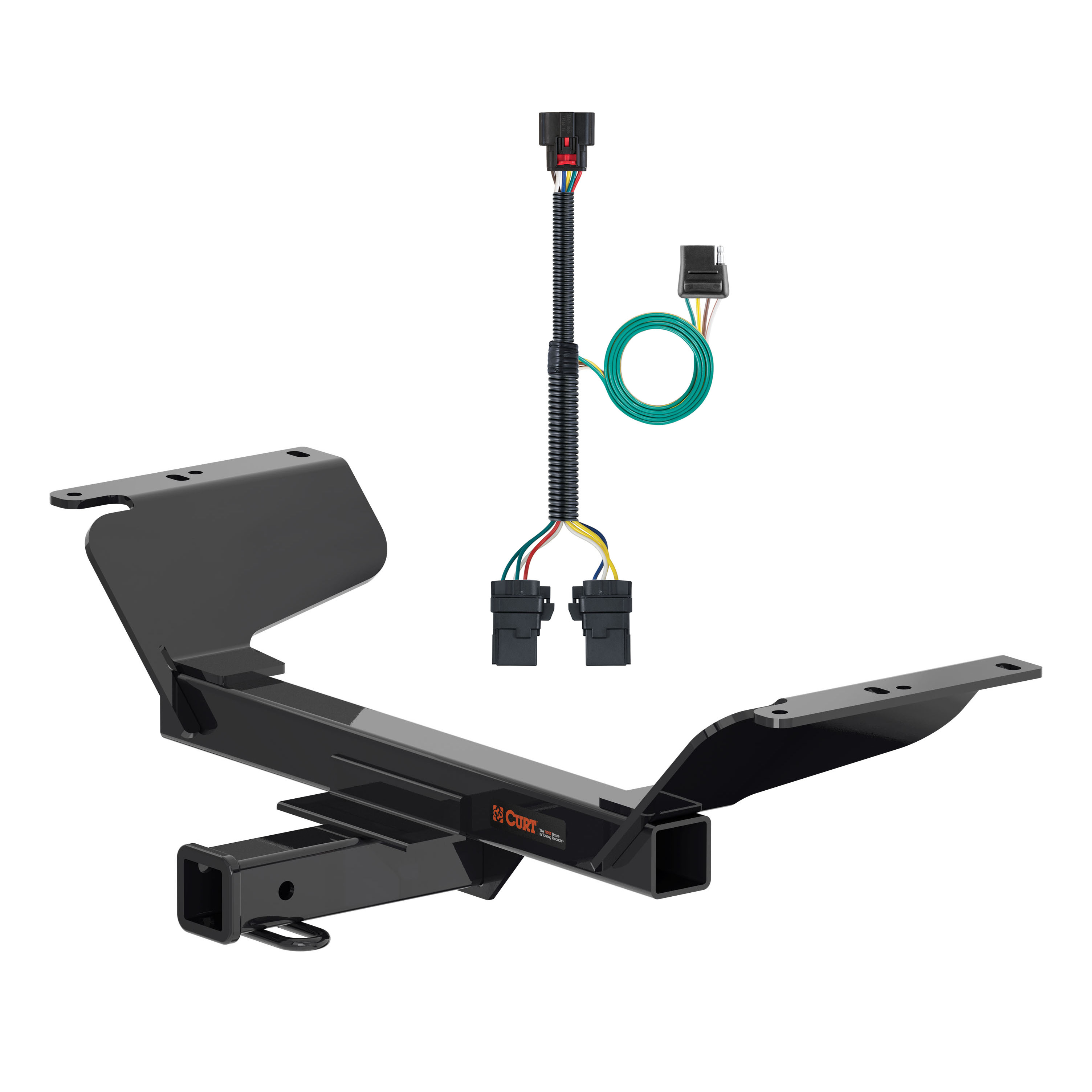 18 - 24 GMC Terrain Excluding diesel Curt 2", Class 3 Trailer Tow Hitch + 4-flat Wiring Kit 13439 thumbnail 0