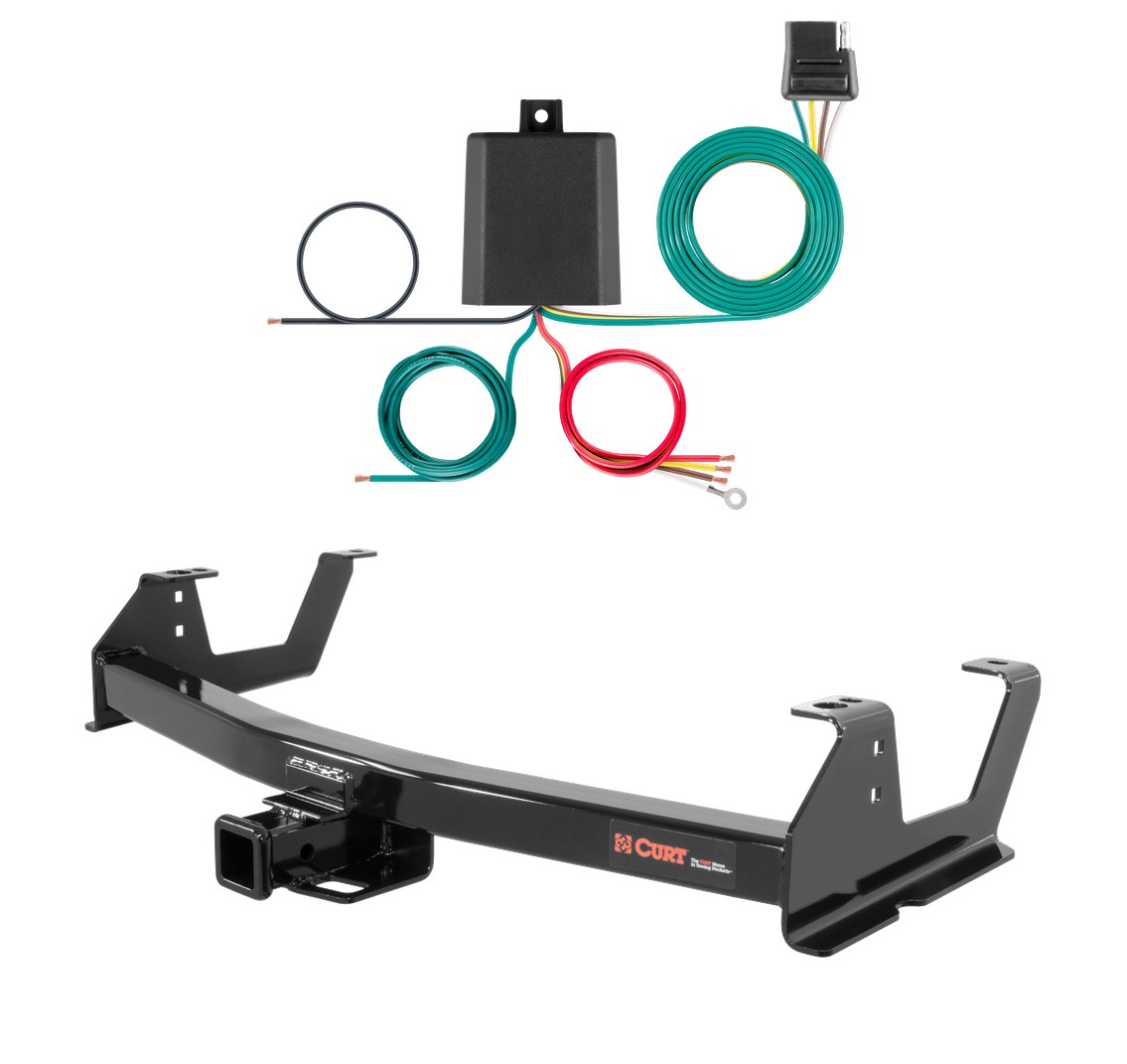 2015 - 2019 GMC Sierra 2500 HD 6' bed, excluding factory receiver, Tommy Gate lift or cab & chassis Curt 2", Class 3 Trailer Tow Hitch + 4-flat Wiring Kit 13178 thumbnail 0