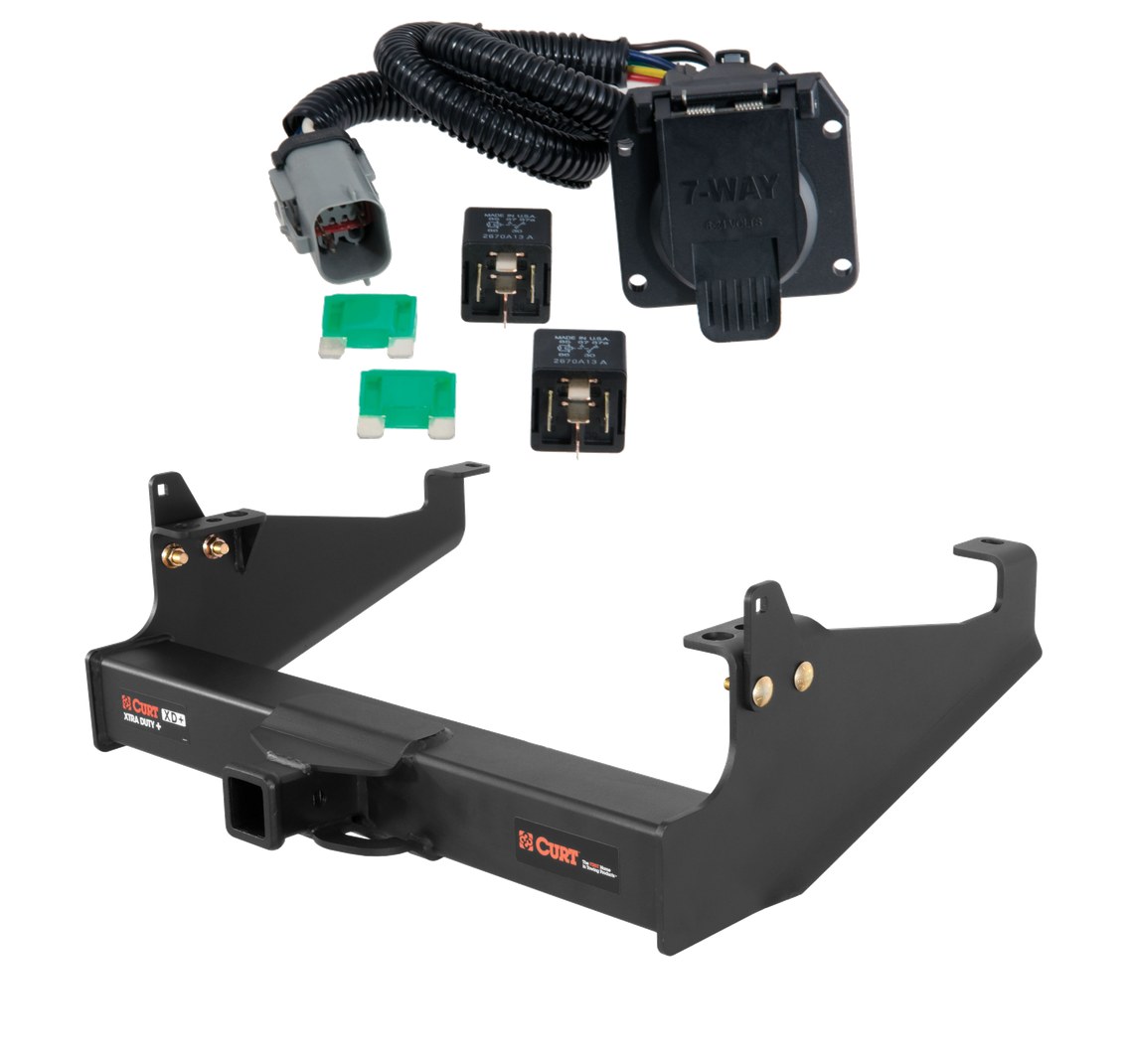 1999 - 2001 Ford F-350 Super Duty Cab & chassis with 34" frame width (O.D.) Curt 2", Class 5 Trailer Tow Hitch + 7-way Wiring Kit 15445 thumbnail 0