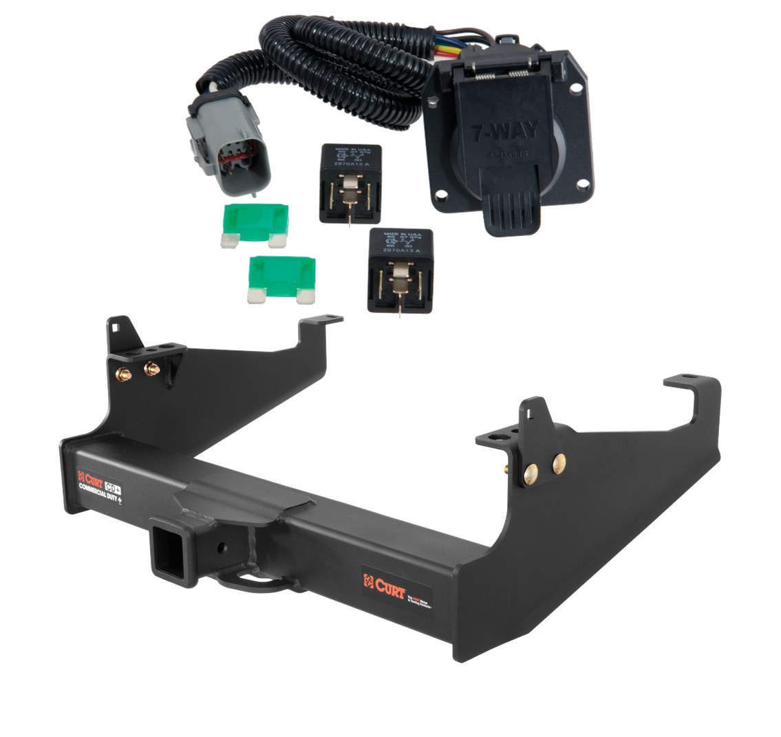 1999 - 2001 Ford F-350 Super Duty Cab & chassis with 34" frame width (O.D.) Curt 2-1/2", Class 5 Trailer Tow Hitch + 7-way Wiring Kit 15845 thumbnail 0