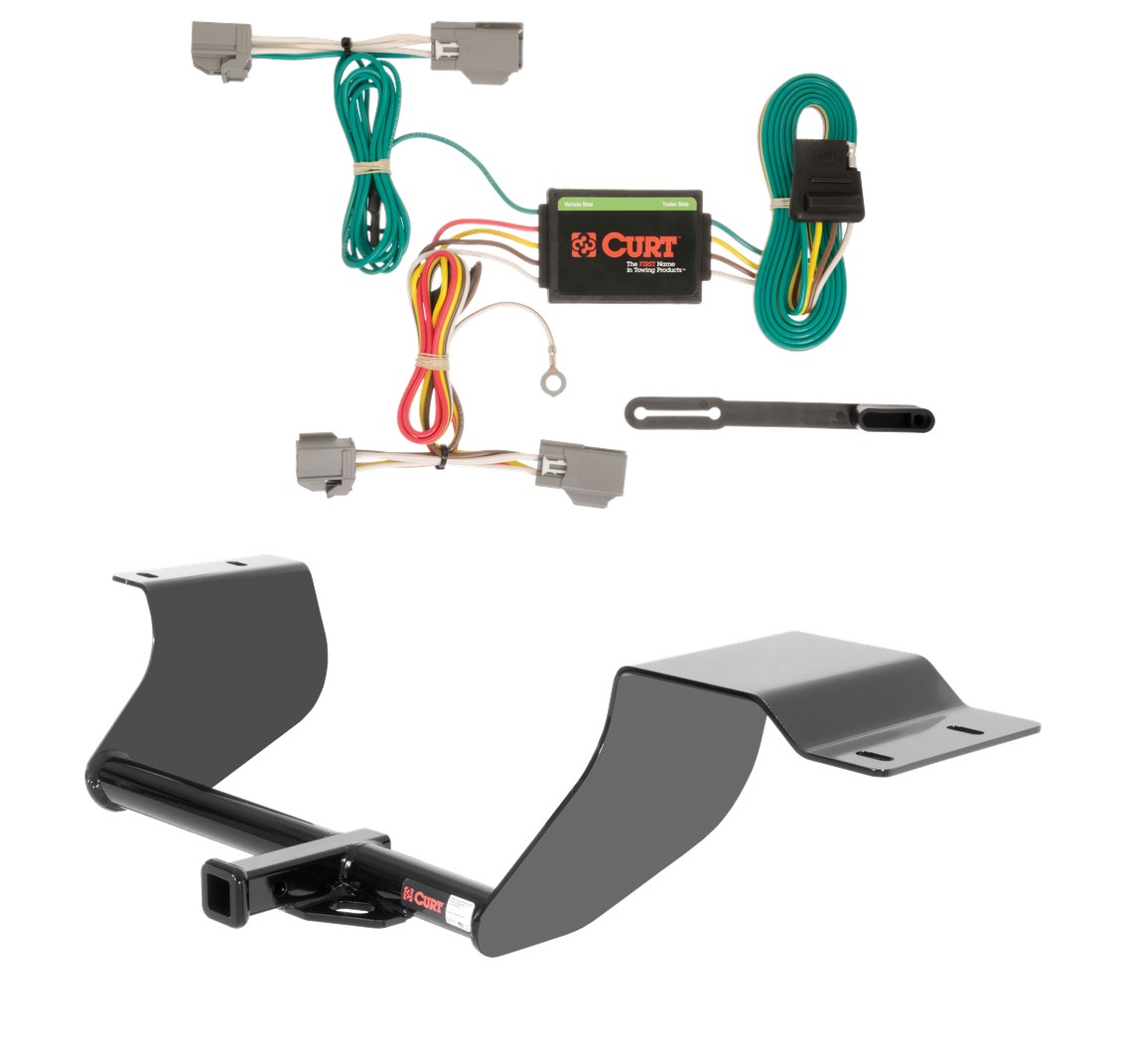 2014 - 2019 Ford Fiesta Hatchback Curt 1-1/4", Class 1 Trailer Tow Hitch + 4-flat Wiring Kit 11067 thumbnail 0
